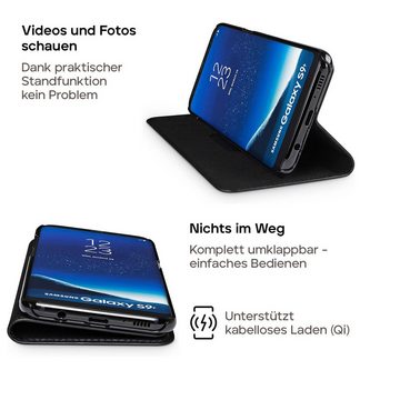 wiiuka Handyhülle suiit Hülle für Samsung Galaxy S9 Plus, Klapphülle Handgefertigt - Deutsches Leder, Premium Case