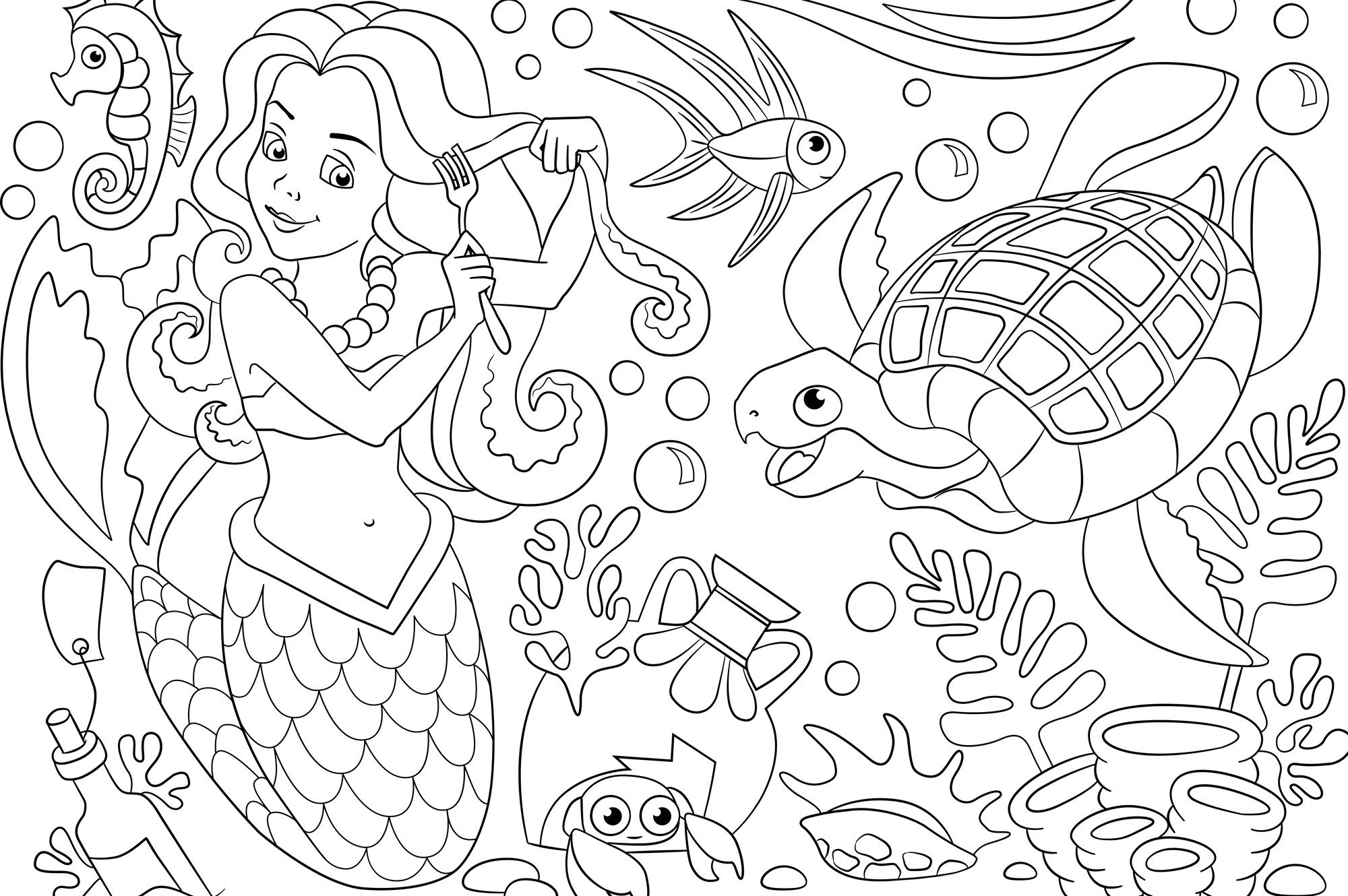 queence Wandsticker Meerjungfrauen Unterwasserwelt (1 St), DIY-Wandsticker zum Bemalen