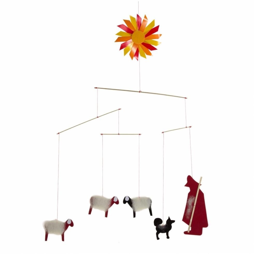 Spielzeug Kraul Spiel, Mobile - Schäfer (rot) mit Sonne