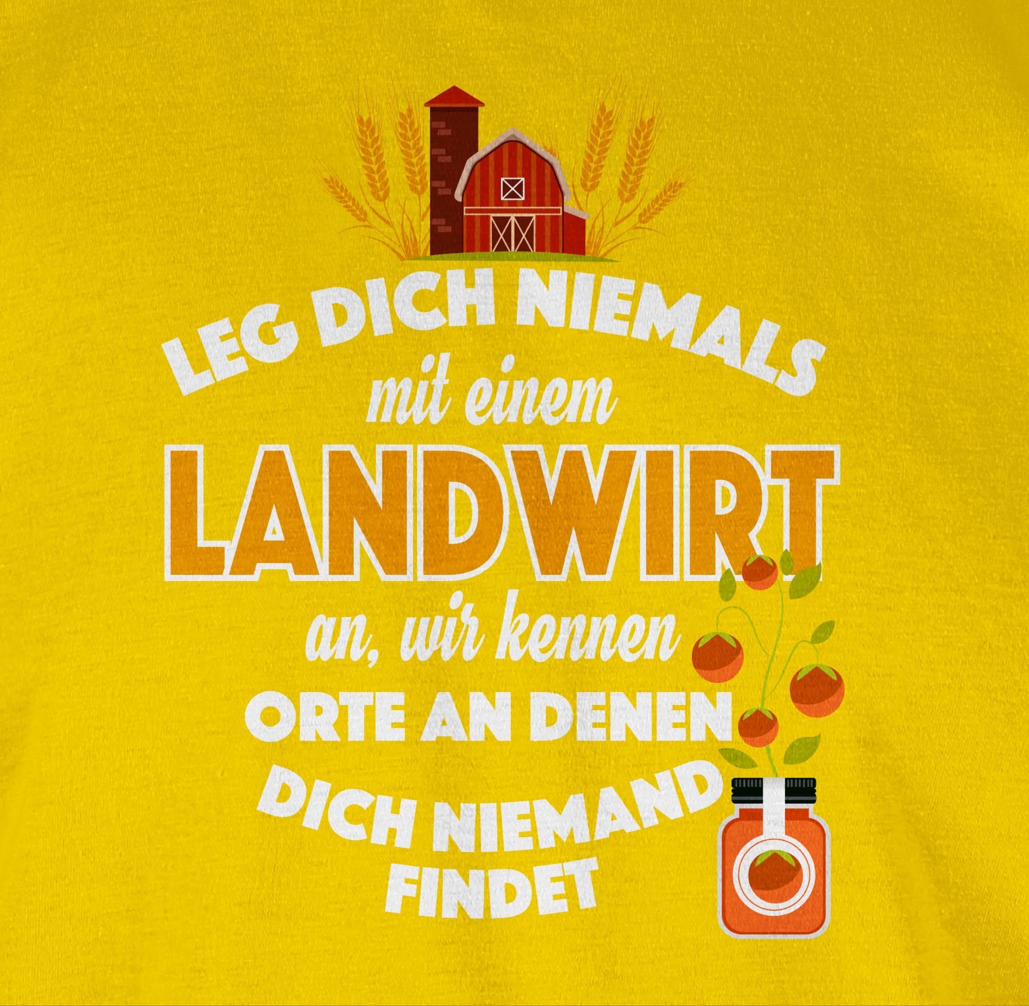 Leg Geschenk T-Shirt 3 Landwirt niemals dich Gelb Landwirt einem an mit Shirtracer Bauer