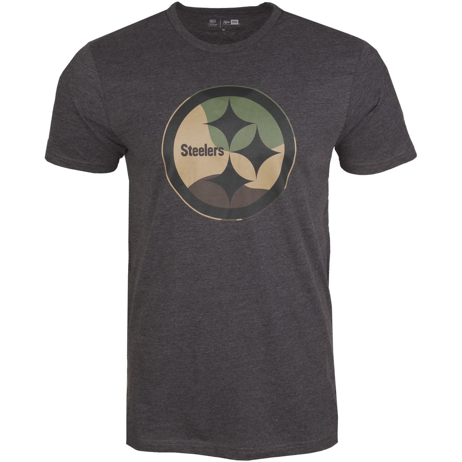 Pittsburgh New Era Logo charcoal Team Print-Shirt NFL Steelers