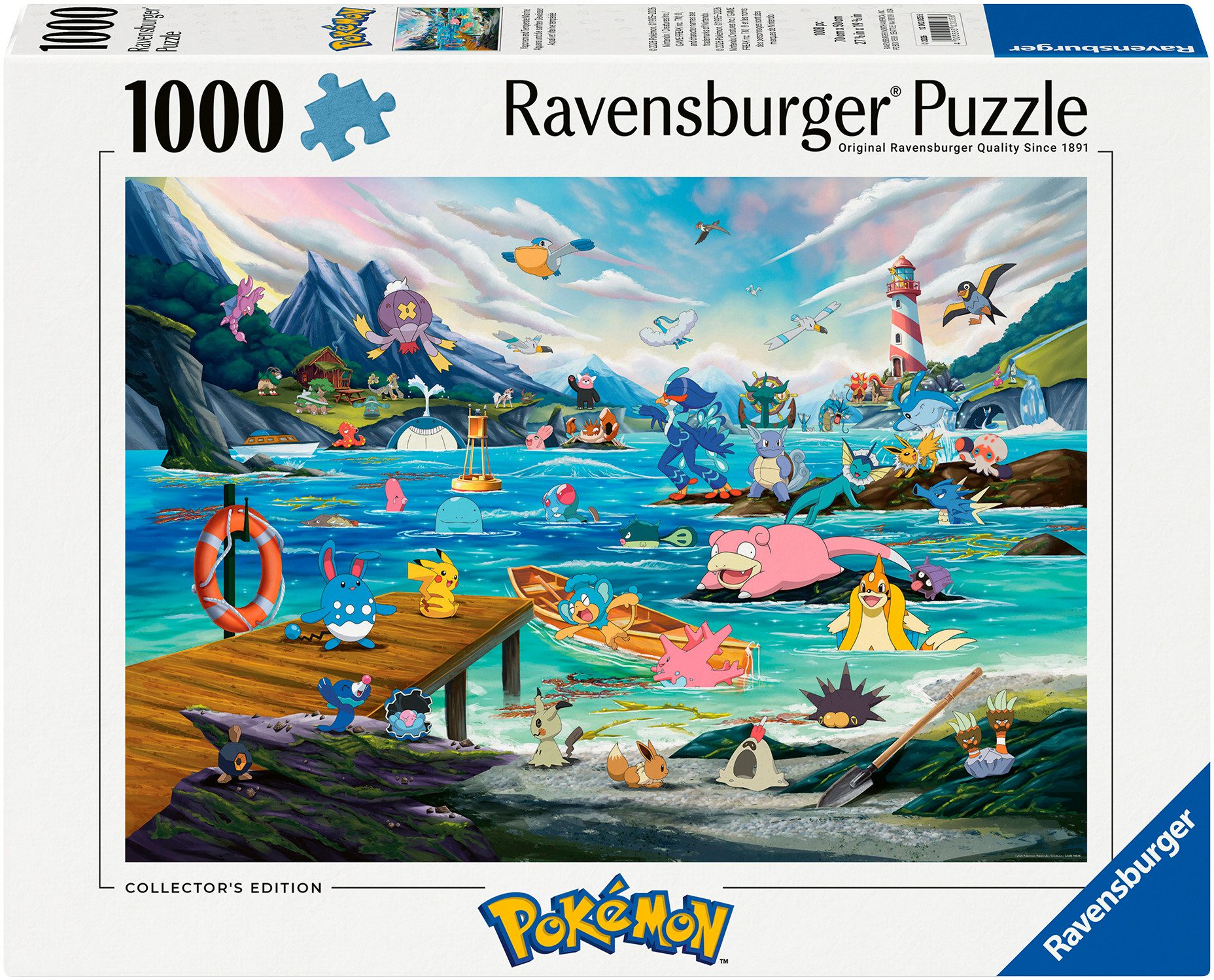 Ravensburger Puzzle Pokémon, Vaporeon and Temperate Marine, 1000 Puzzleteile, Made in Germany