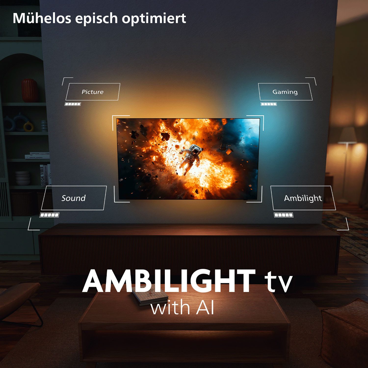 Philips 65OLED761/12 OLED-Fernseher (164 cm/55 Zoll, 4K Ultra HD, Smart-TV) – Bild 4 von 5