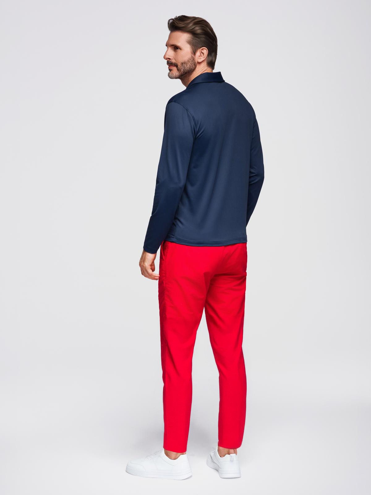 OMBRE Langarm-Poloshirt Polo-Shirt mit langen Ärmeln und eleganten Markenknöpfen