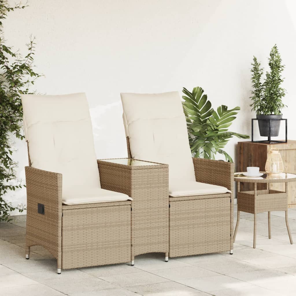 vidaXL Loungesofa Gartensofa 2-Sitzer Verstellbar mit günstig online kaufen