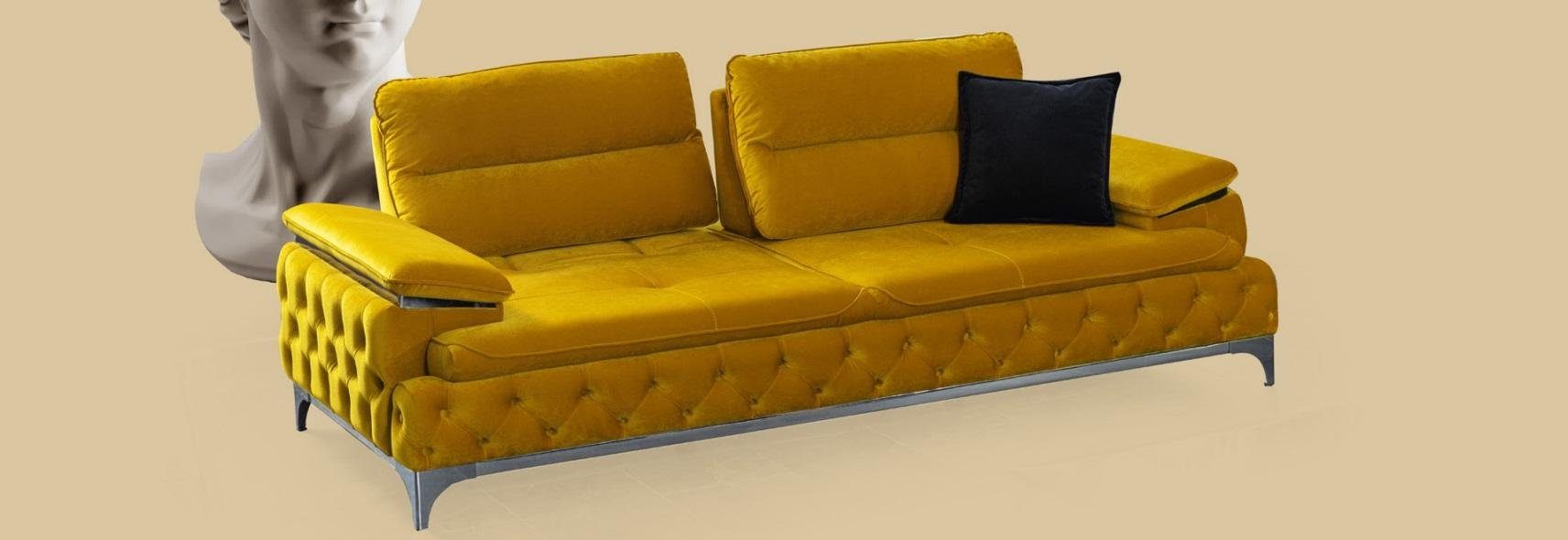 Wohnlandschaft Sitzer Sofa Sofa, JVmoebel Dreisitzer Italienischer Textilsofa 3 Stil