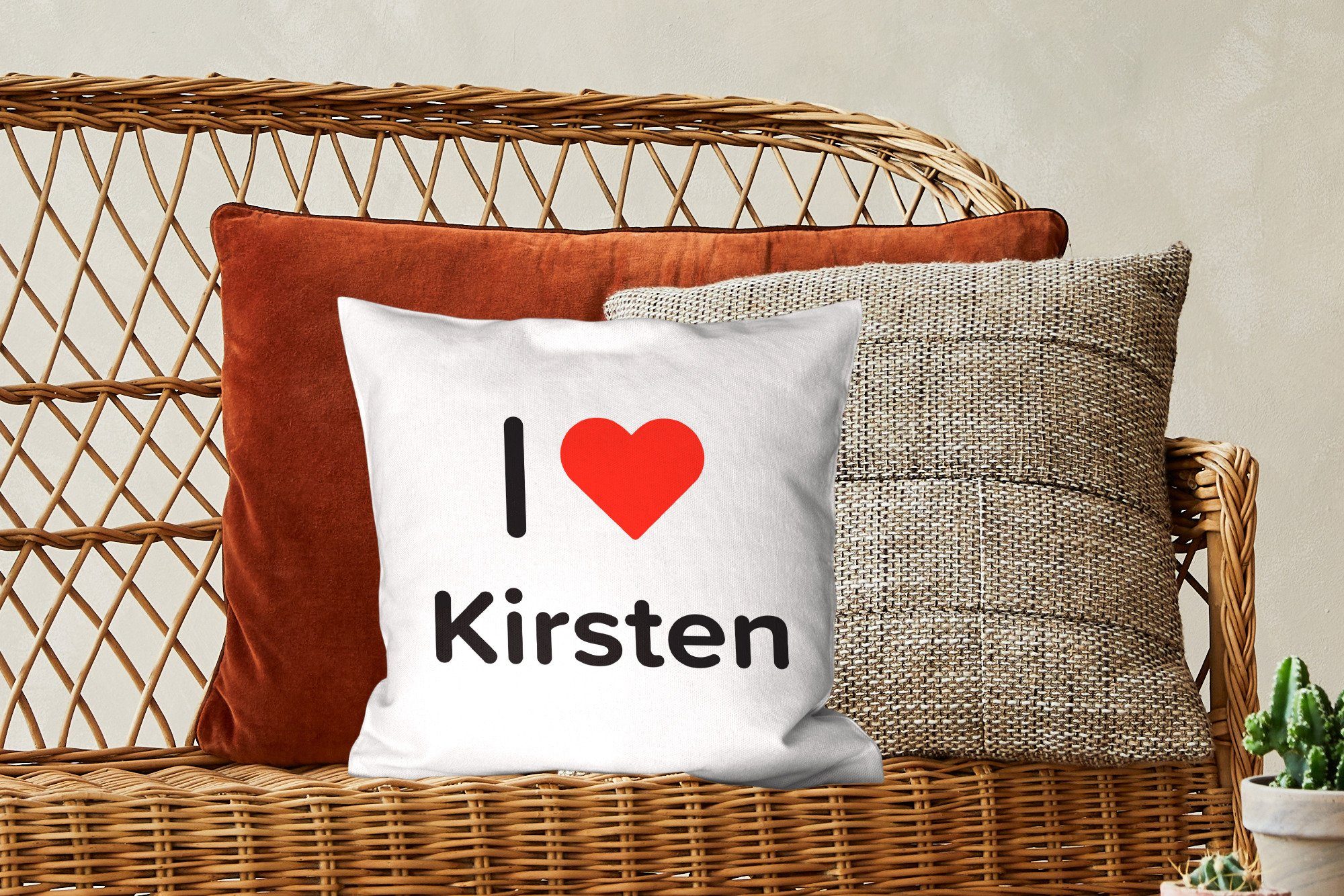 Dekokissen mit Zierkissen Deko, - Sofakissen Ich Kirsten Mädchen, Schlafzimmer, liebe - für Wohzimmer, MuchoWow Füllung