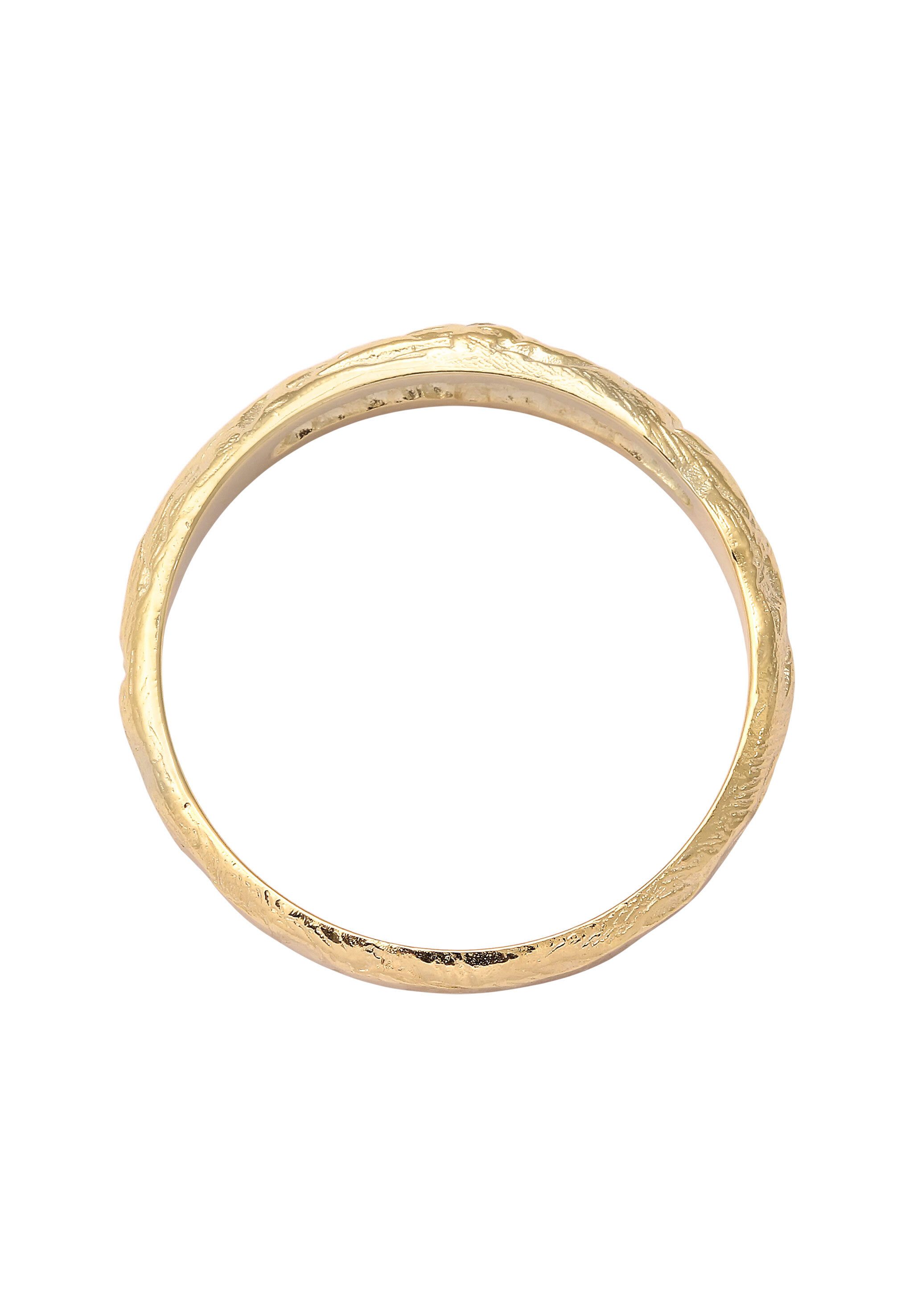 HAZE & GLORY Silberring Topas Weiß 375 Gelbgold