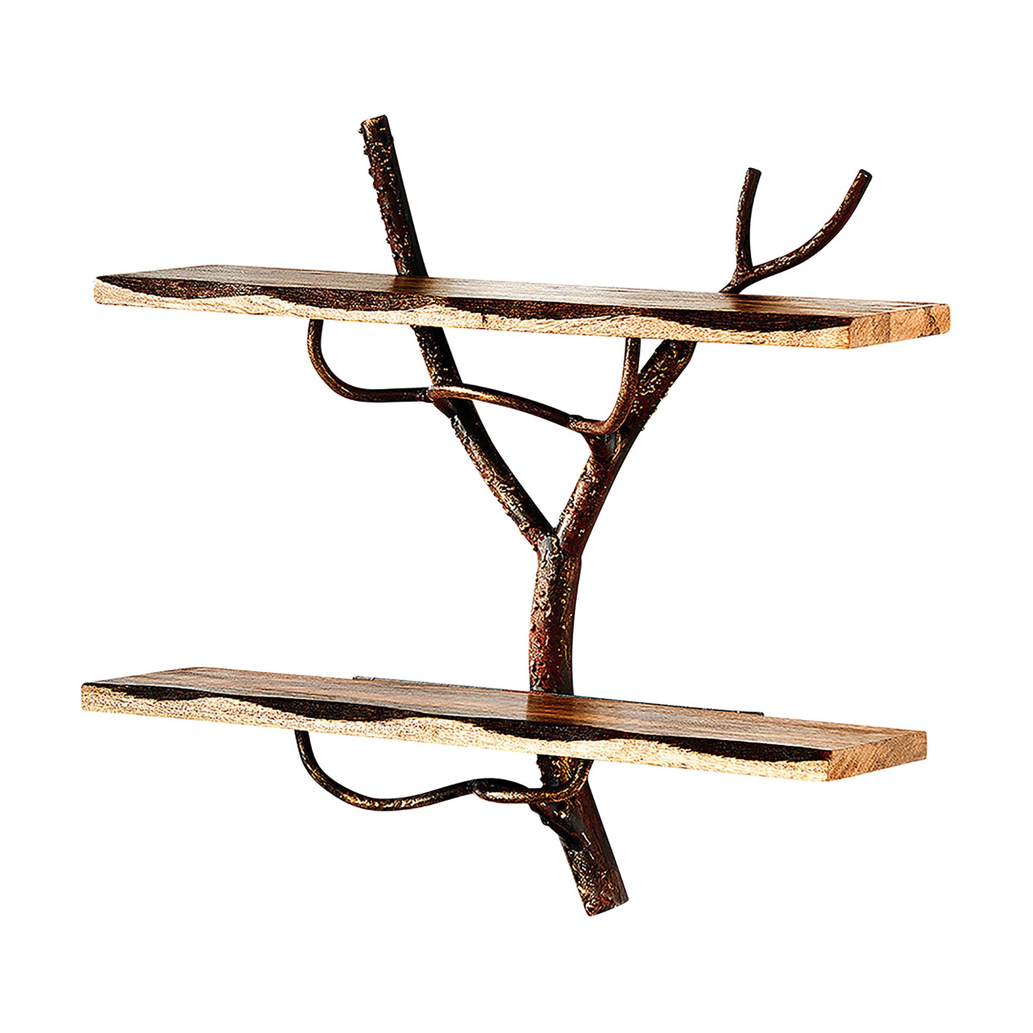 Kobolo Regal Wandregal Hängeregal -Ast Zweig- mit 2 Böden günstig online kaufen