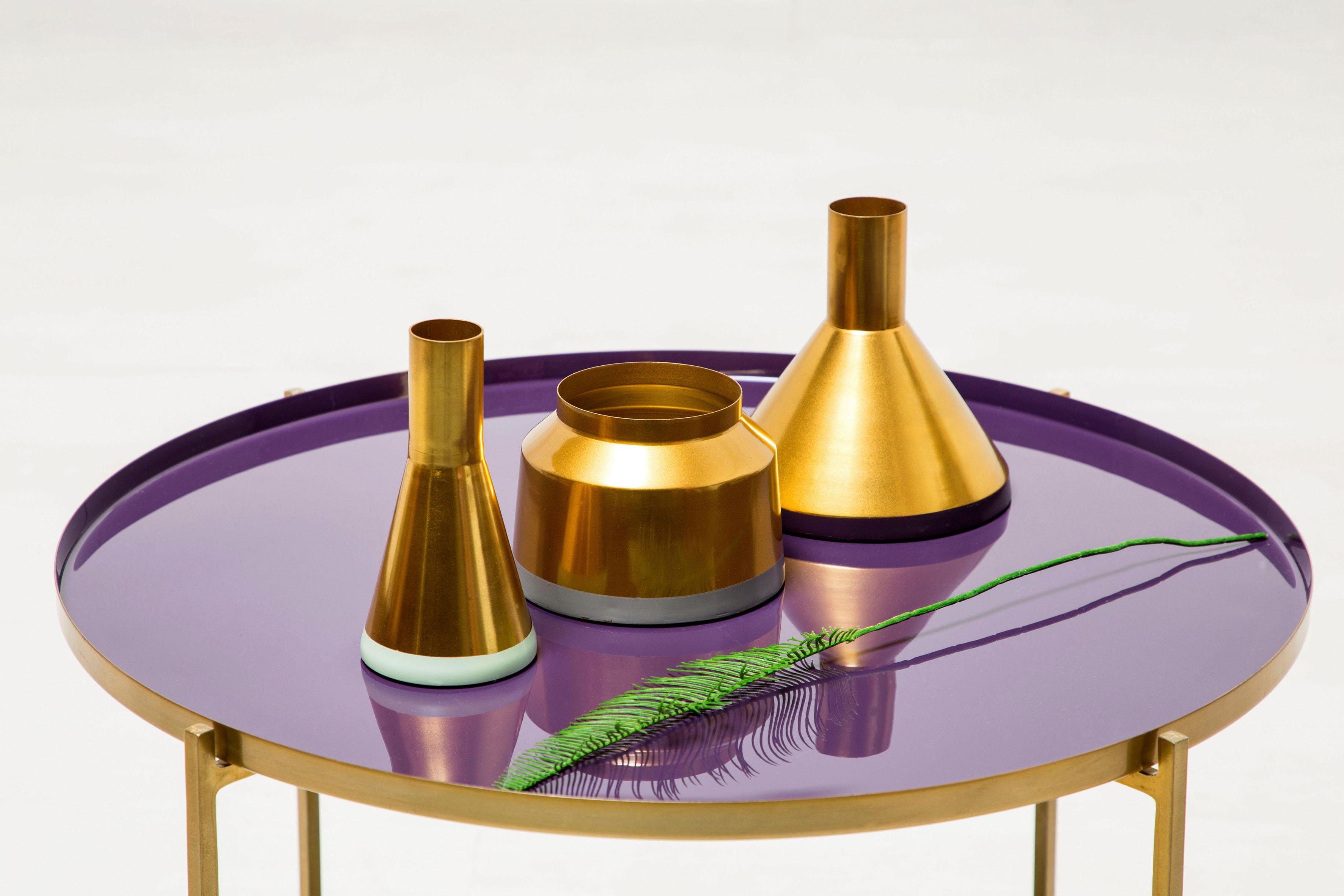 Kayoom Dekovase Culture (Set, 3 St), hochwertige Verarbeitung goldfarben-mint-pflaume-grau