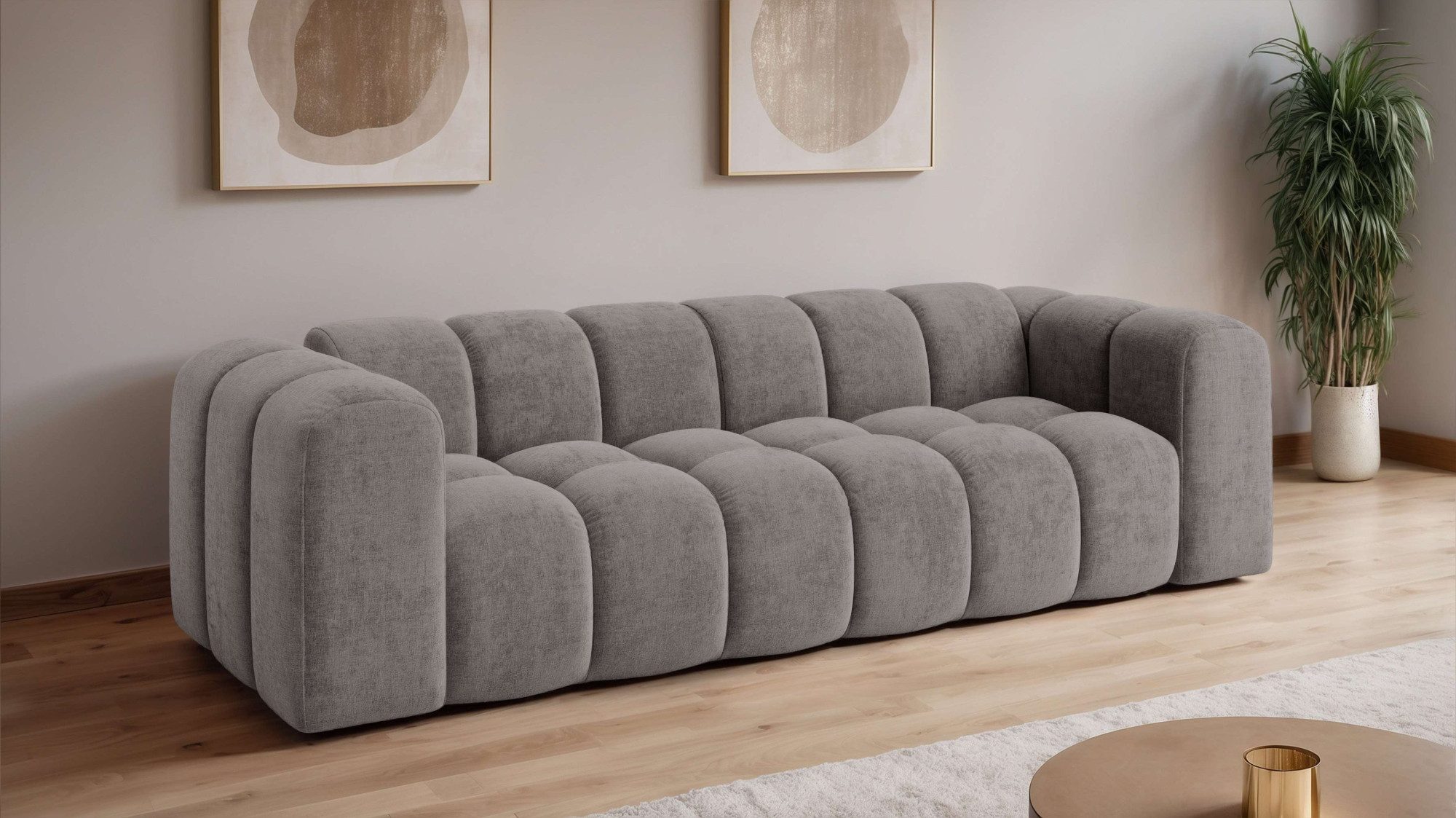 OTTO home Big-Sofa KALLIE Design-Sofa mit Steppung, Bubble-Optik, Breite 248 cm, moderne Steppung, hoher Sitzkomfort und modernes Design