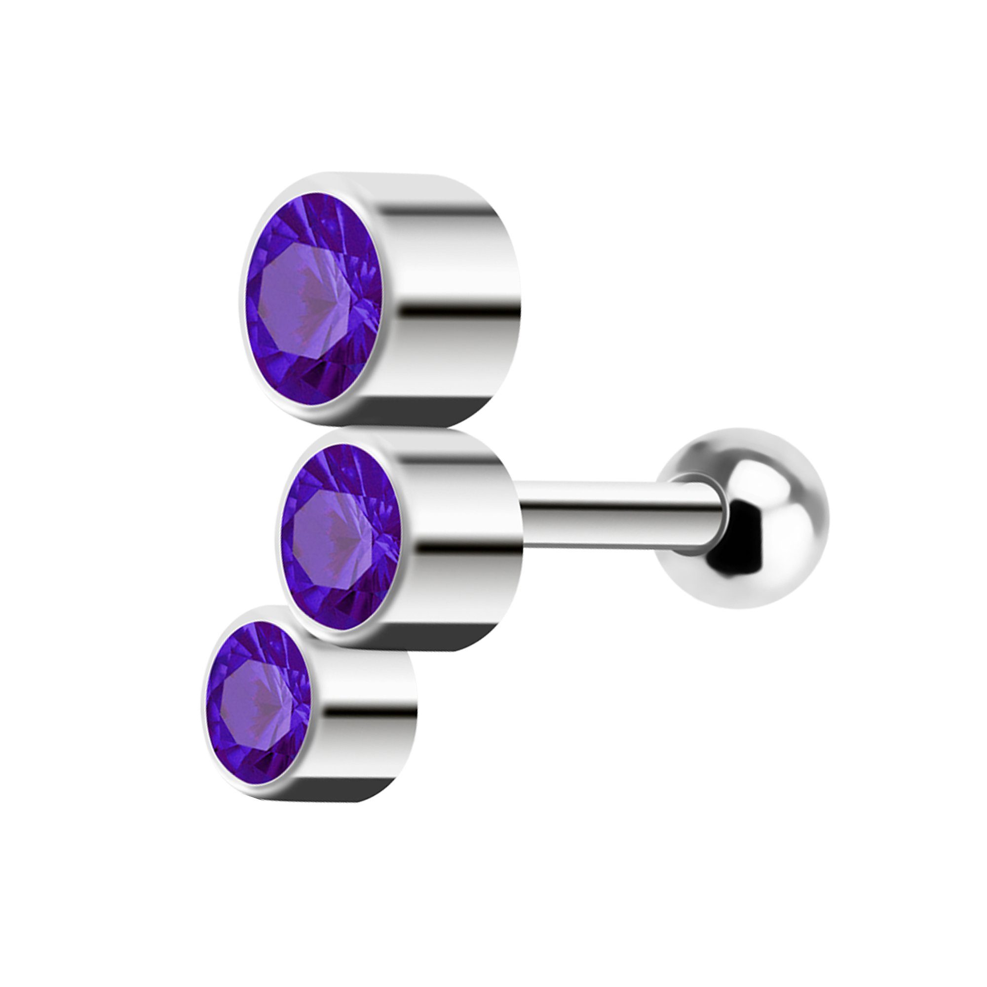 Piercing-Set Ohr Tragus Knorpel Helix Triple Kristall Kugeln