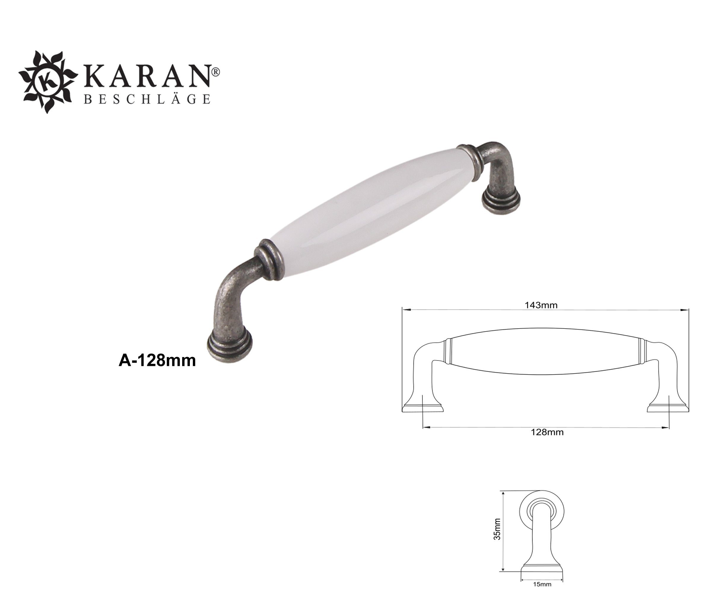 Möbelgriff KARAN Schrankgriff, Schubladengriff, Möbelgriff, Porzellan BESCHLÄGE