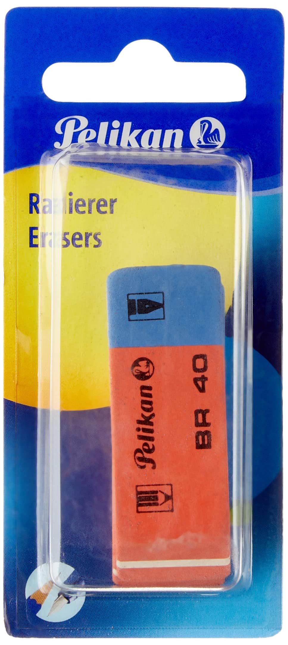 Pelikan Radiergummi Radierer aus Kautschuk, 2 Stück, Verpackungseinheit von zwei Radierern