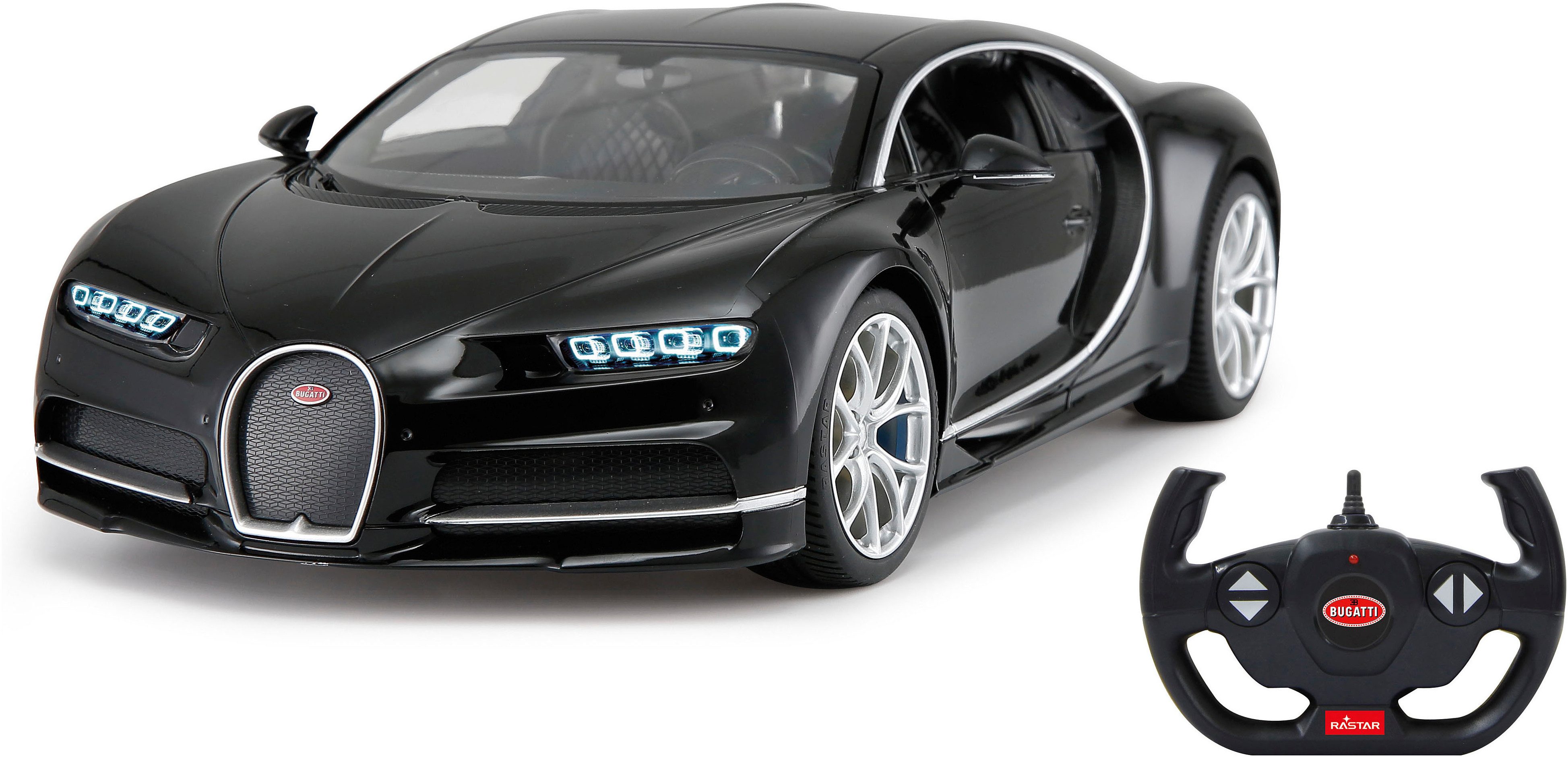 Jamara RC-Auto Deluxe Cars, Bugatti Chiron, 1:14, schwarz, 2,4GHz