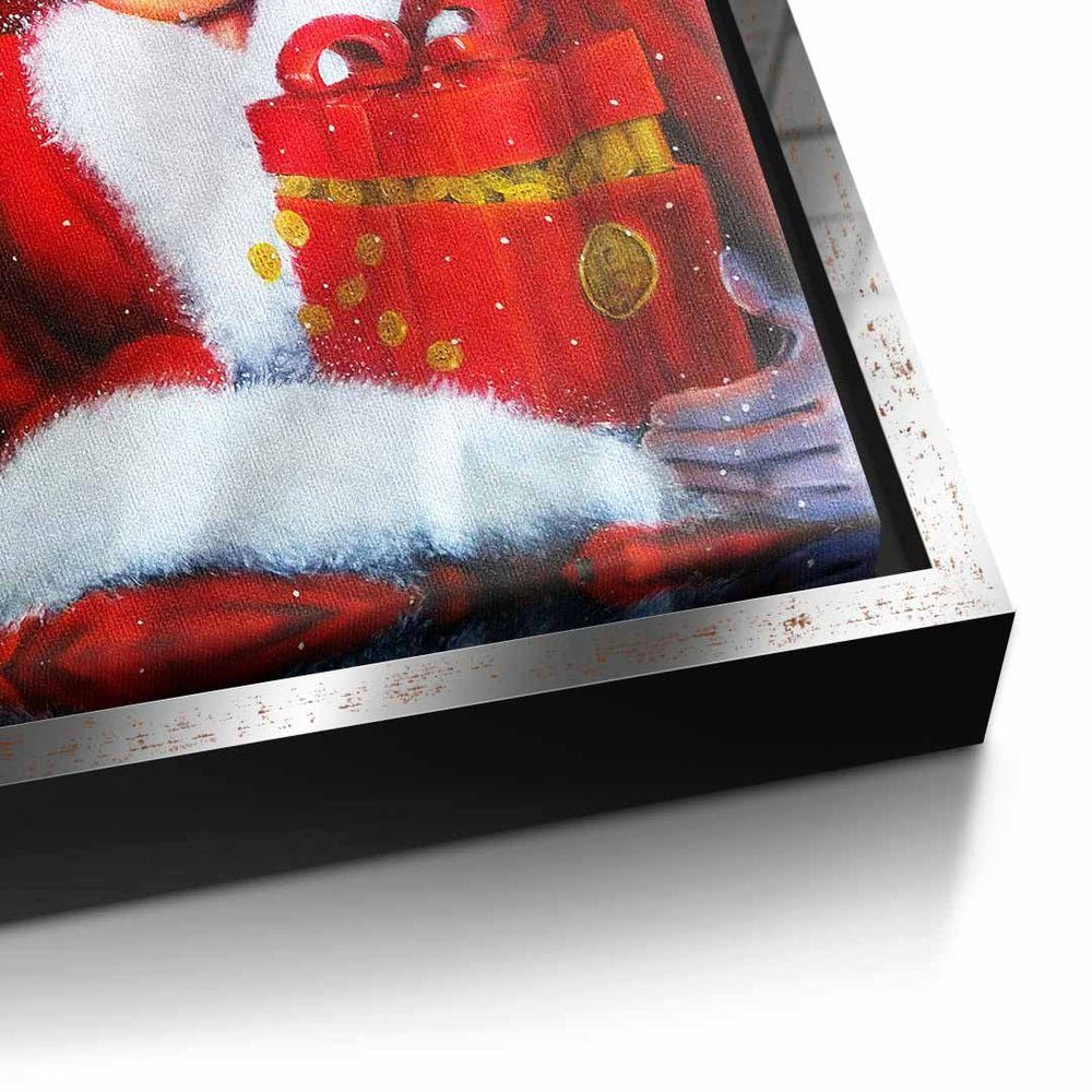 DOTCOMCANVAS® Leinwandbild, Premium Motivationsbild Rich Rahmen schwarzer Christmas - by - designed Pamelyi