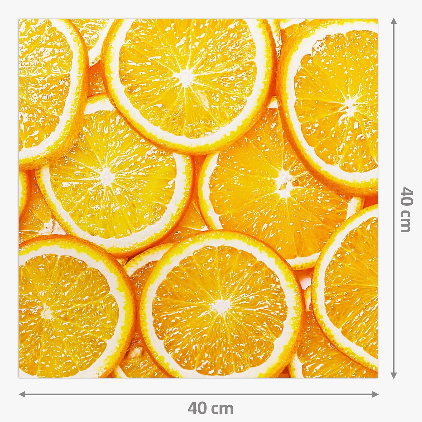 Glas Spritzschutz Orangenschnitze Küchenrückwand Primedeco