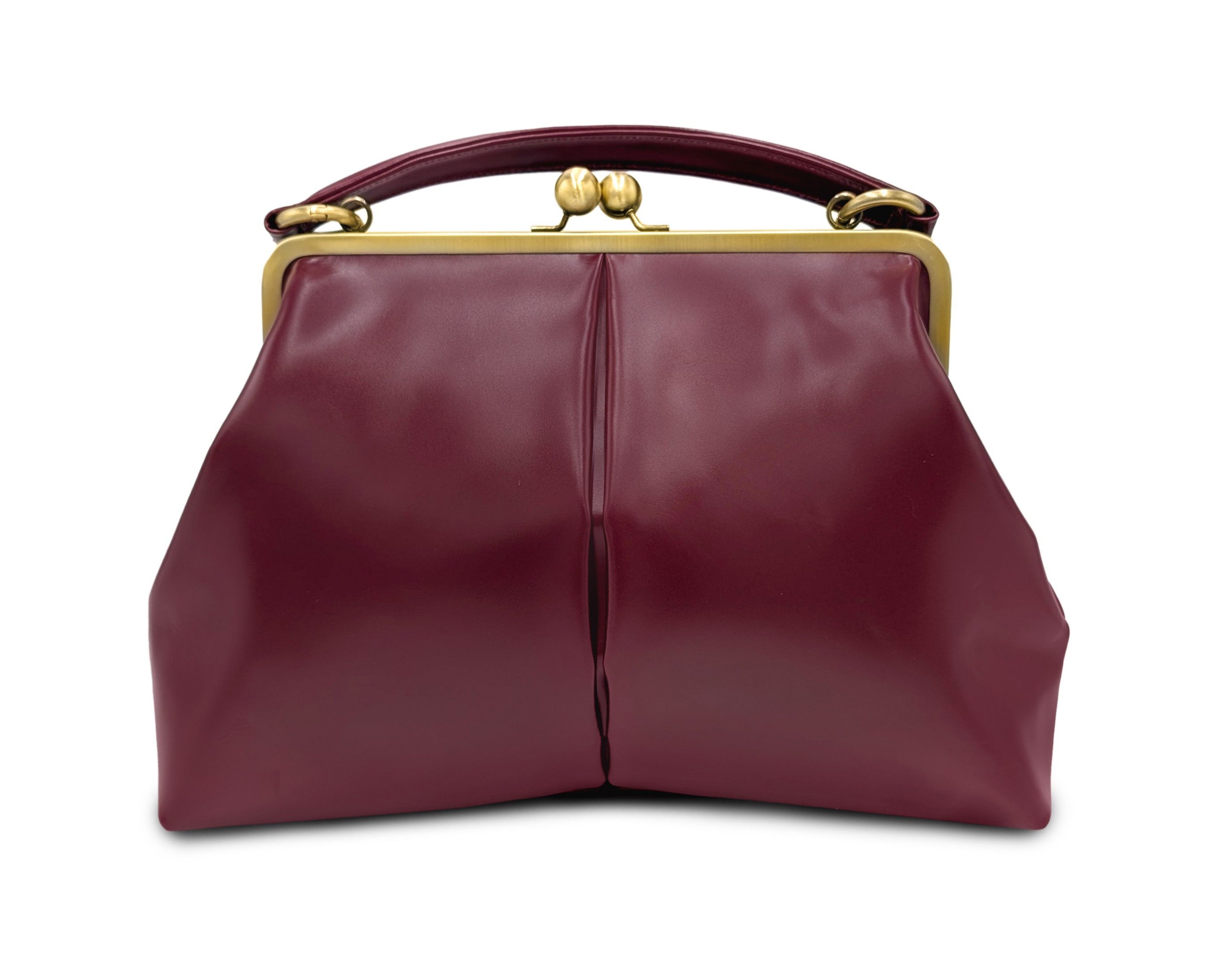 Taschenkinder Handtasche Damen Ledertasche "Vintage Olive" Henkeltasche und Schultertasche (einfach), Echtes Glattleder vom Rind