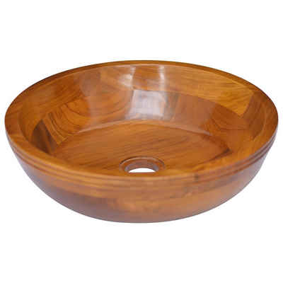 vidaXL Waschbecken Waschbecken Massivholz Teak Φ40x10 cm