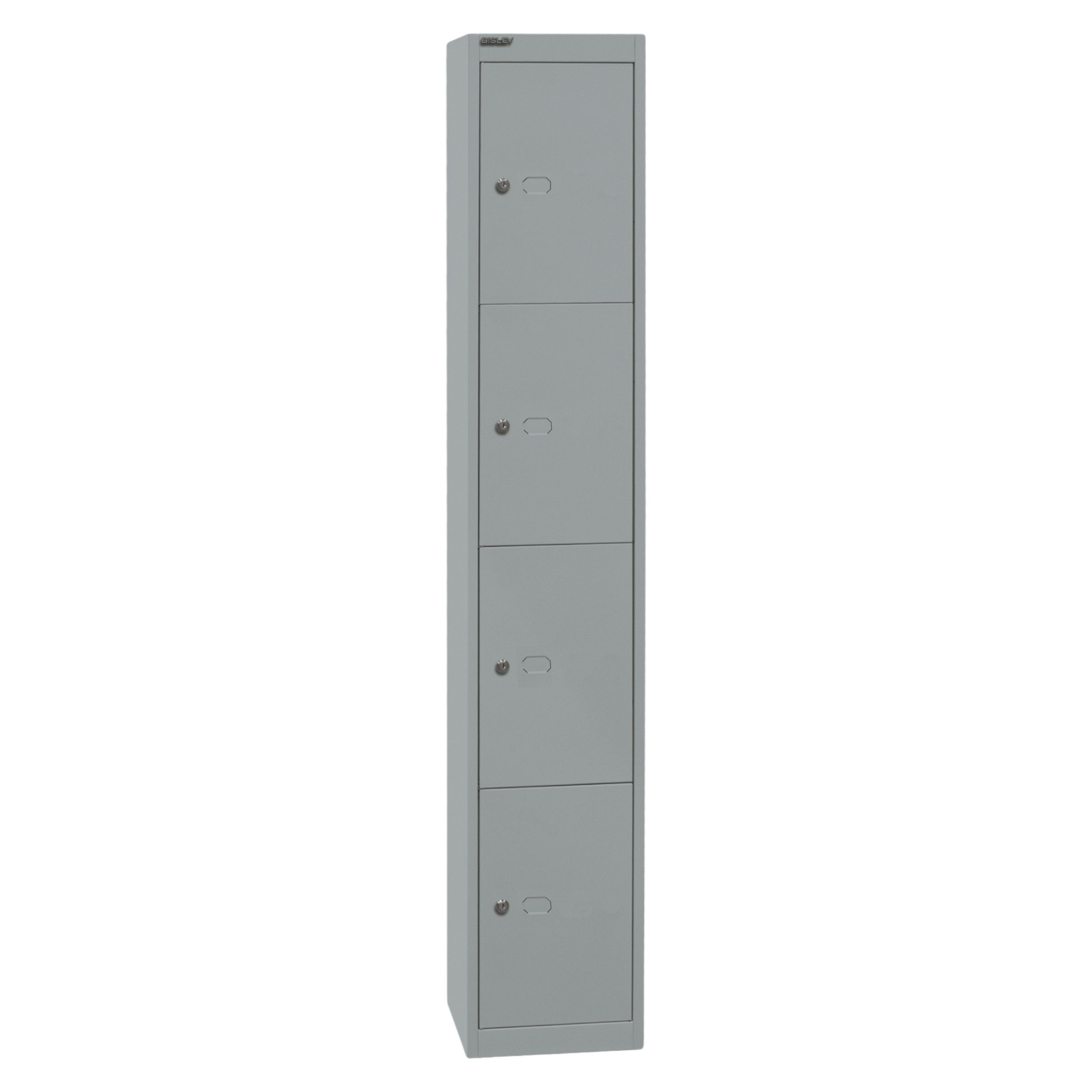 Bisley Spind Garderobenschrank Office in Silber - Maße: H 180 x B 31 x T 46 cm