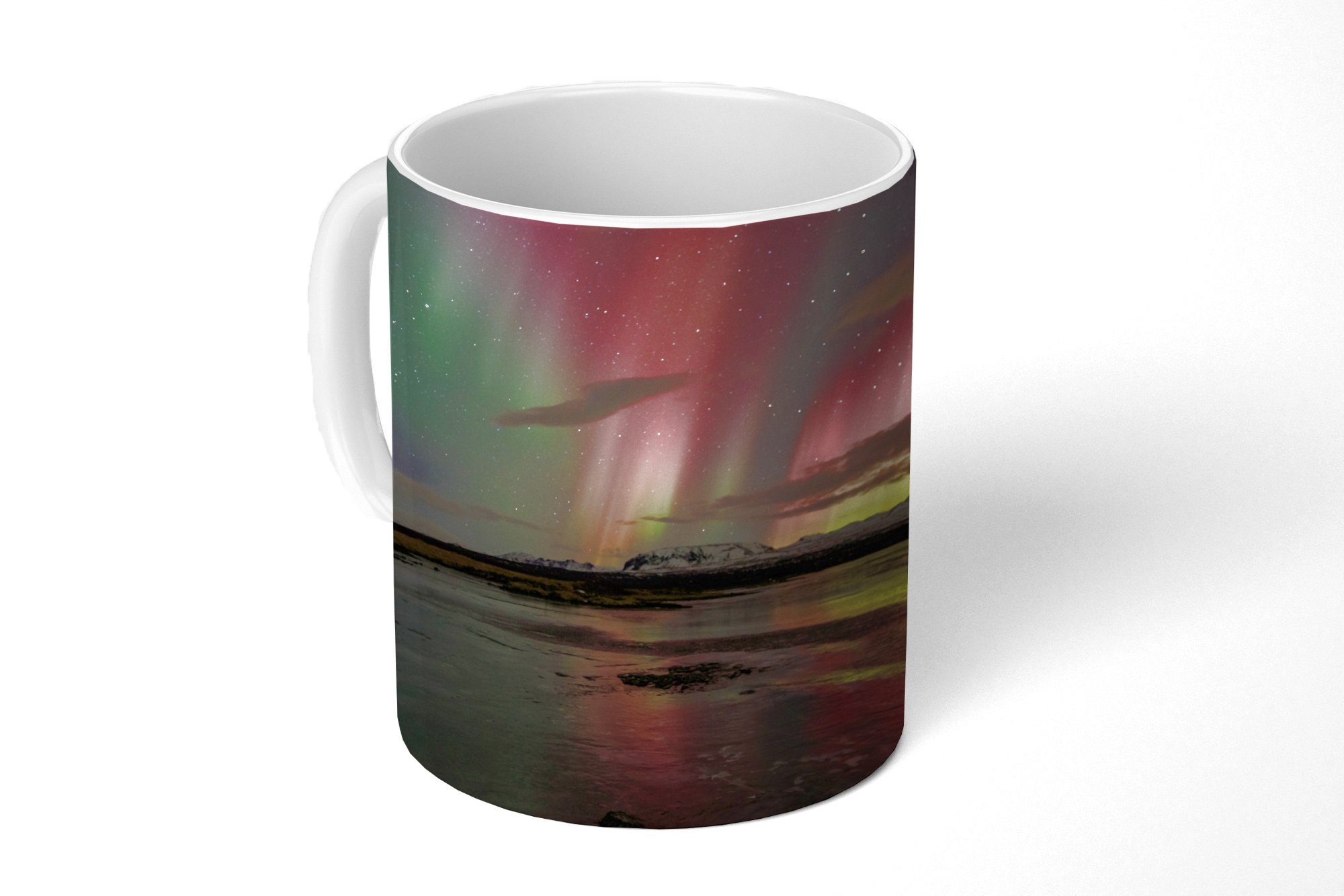 Becher, Geschenk Keramik, Island - Teetasse, Farben, MuchoWow Teetasse, Kaffeetassen, - Tasse Nordlichter