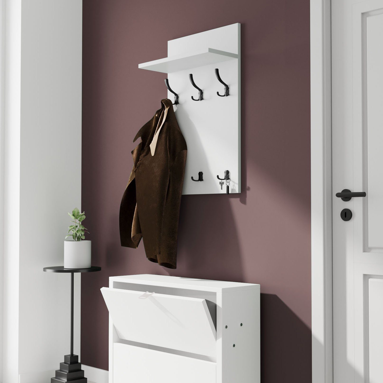 AKKE Garderobenhalter, MIDI Garderobe Schwarze Haken günstig online kaufen