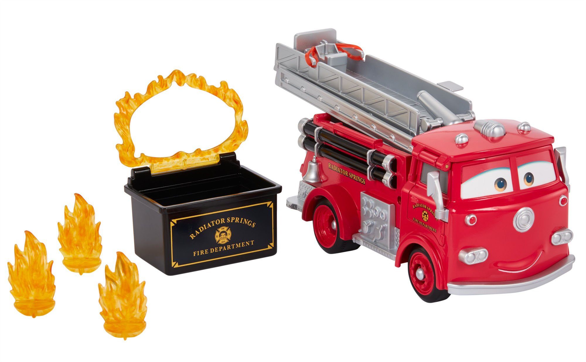 Image of Mattel Disney Pixar Cars - Feuerwehrauto Stunt & Splash Red, 4 Stunts, rot