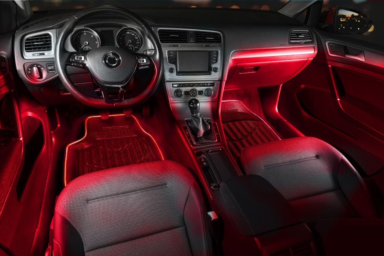 Farbauswahl, LED für geeignet gängigen CarComfort mit St), (2 alle verschiedener Glow Auto-Fußmatten Fahrzeuge