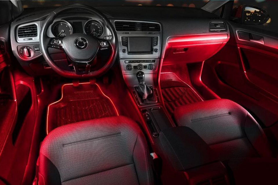 CarComfort Auto-Fußmatten LED Glow (2 St), mit verschiedener Farbauswahl,  für alle gängigen Fahrzeuge geeignet
