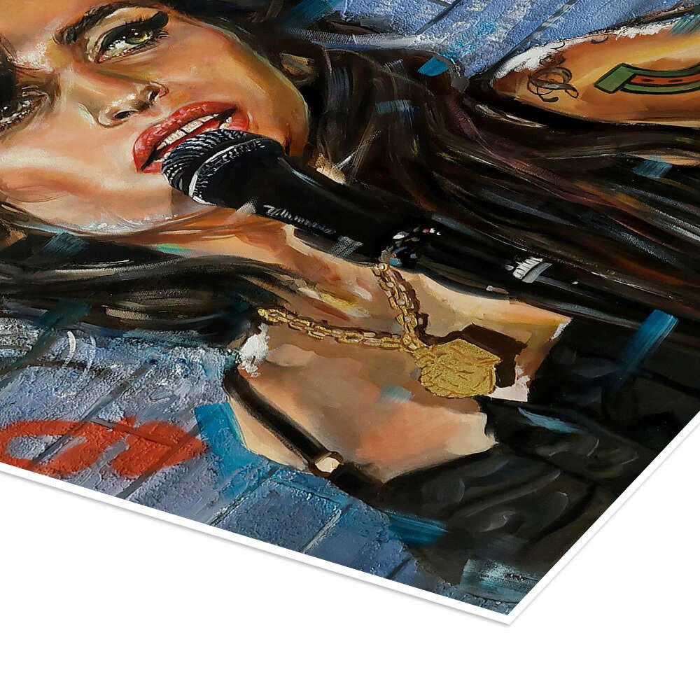 Posterlounge Wandbild Amy Winehouse Pop-Art Portrait, Simona Zecca, erhältlich als Poster, Leinwandbild, Wandsticker oder Acrylglasbild