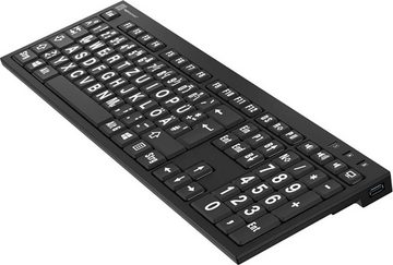 Logickeyboard XL-Print White on Black DE (PC/Nero) Slimline-Tastatur