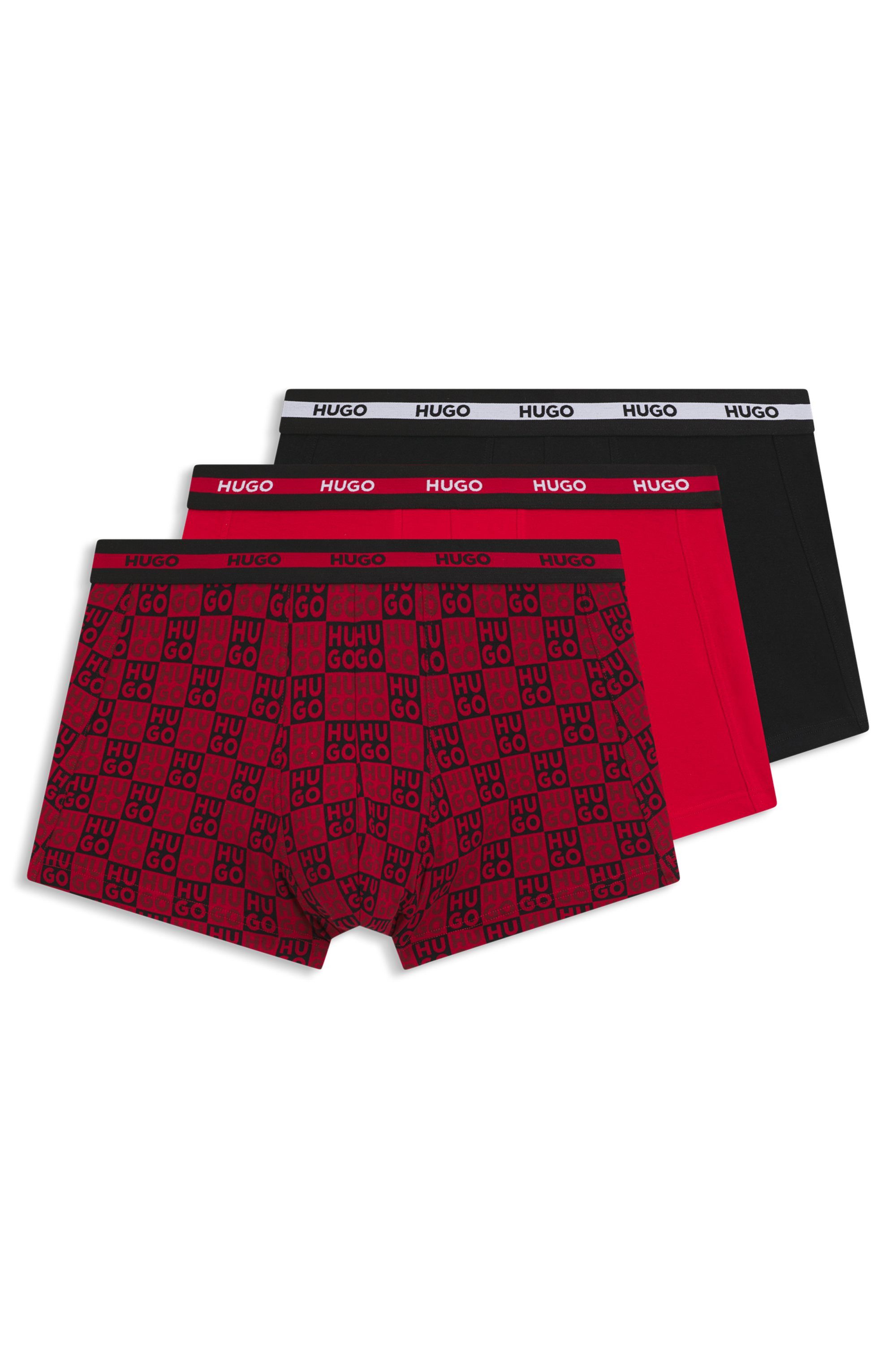 HUGO Trunk (Packung, 3-St) aus Stretch-Baumwolle mit Logo am Bund, körpernah