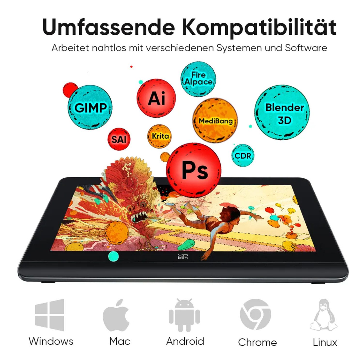 XP-PEN XP-PEN Artist Pro 14 Gen 2 Grafiktablett (14", Vollständig laminierter Bildschirm)