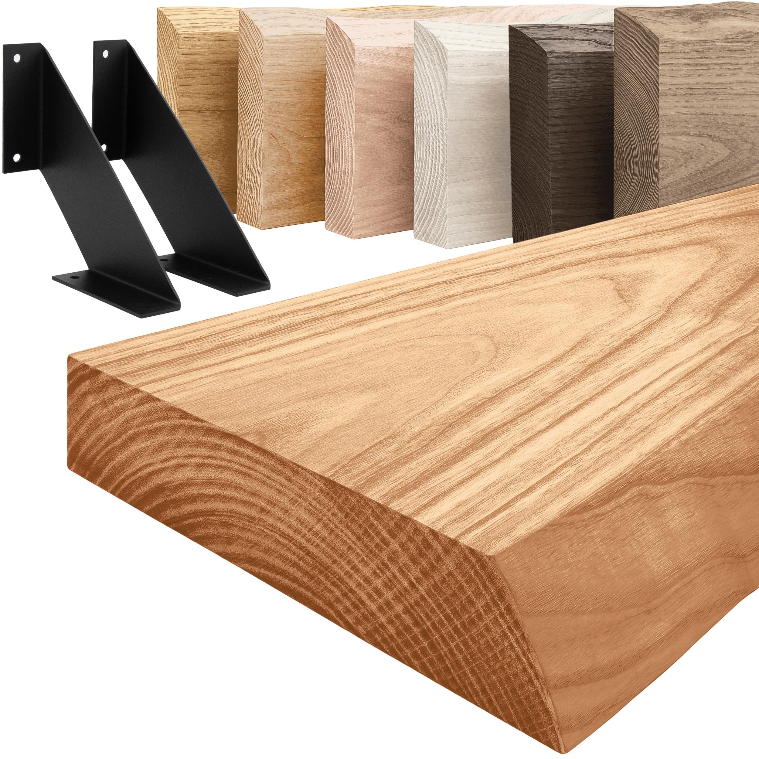 LAMO Manufaktur Wandregal Holz Baumkante Regal günstig online kaufen