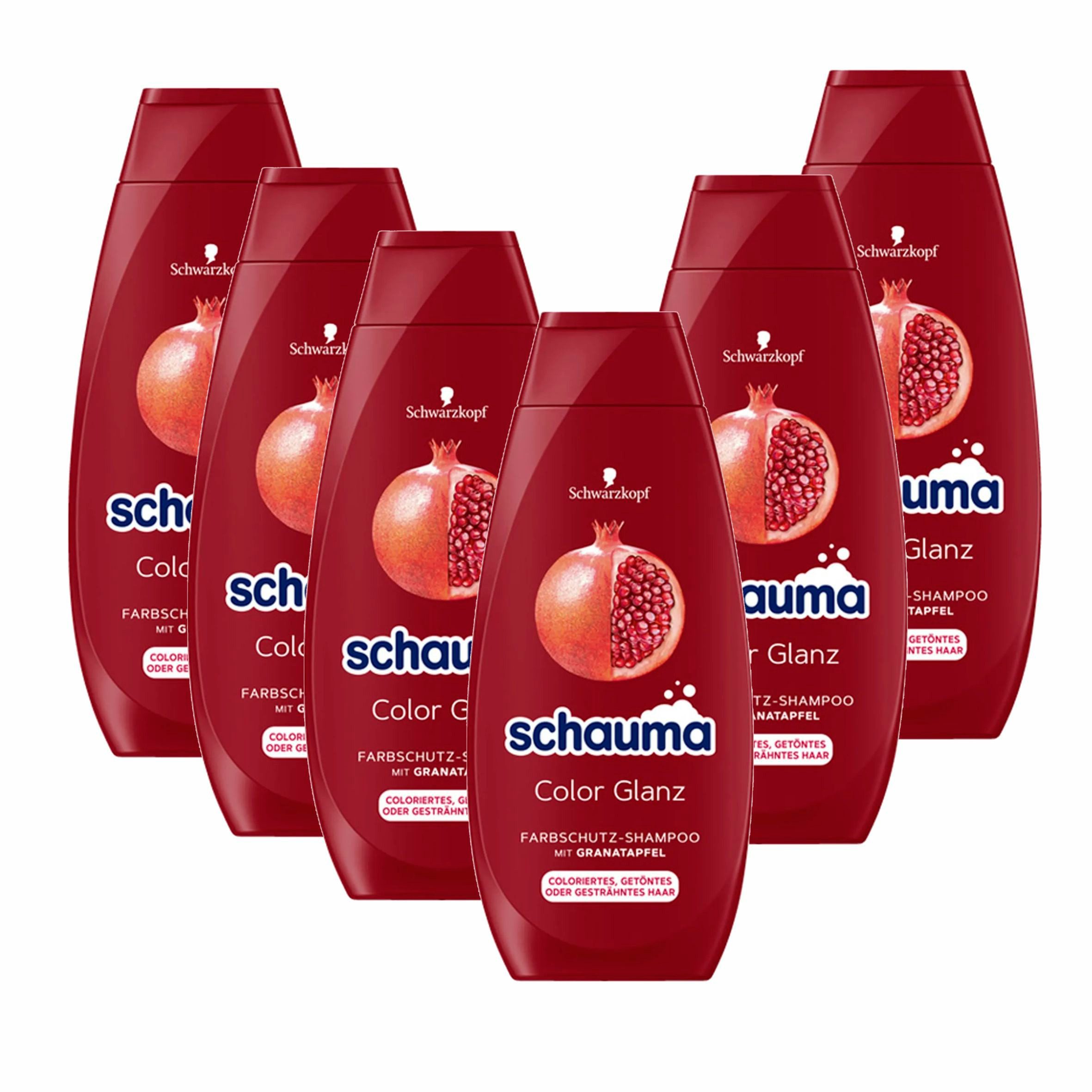 Schauma Haarshampoo 6x Schauma Schwarzkopf Color Glanz Shampoo 400 ml, 6-tlg., Ideal für coloriertes, gesträhntes oder getöntes Haar
