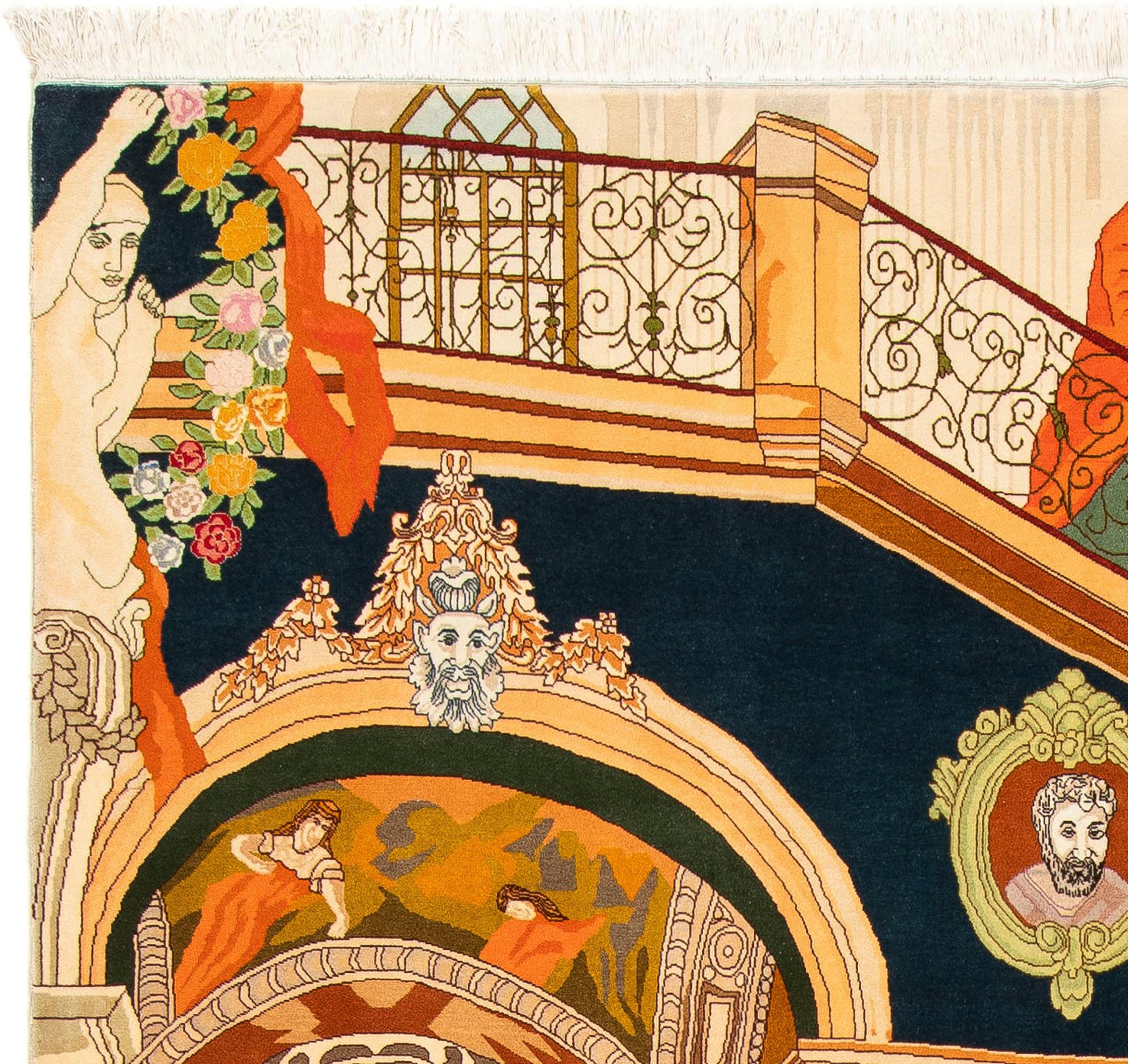Orientteppich Perser - Täbriz - Höhe: Einzelstück 198 - Handgeknüpft, mit x Wohnzimmer, Royal 290 mm, mehrfarbig, 7 cm - morgenland, Zertifikat rechteckig