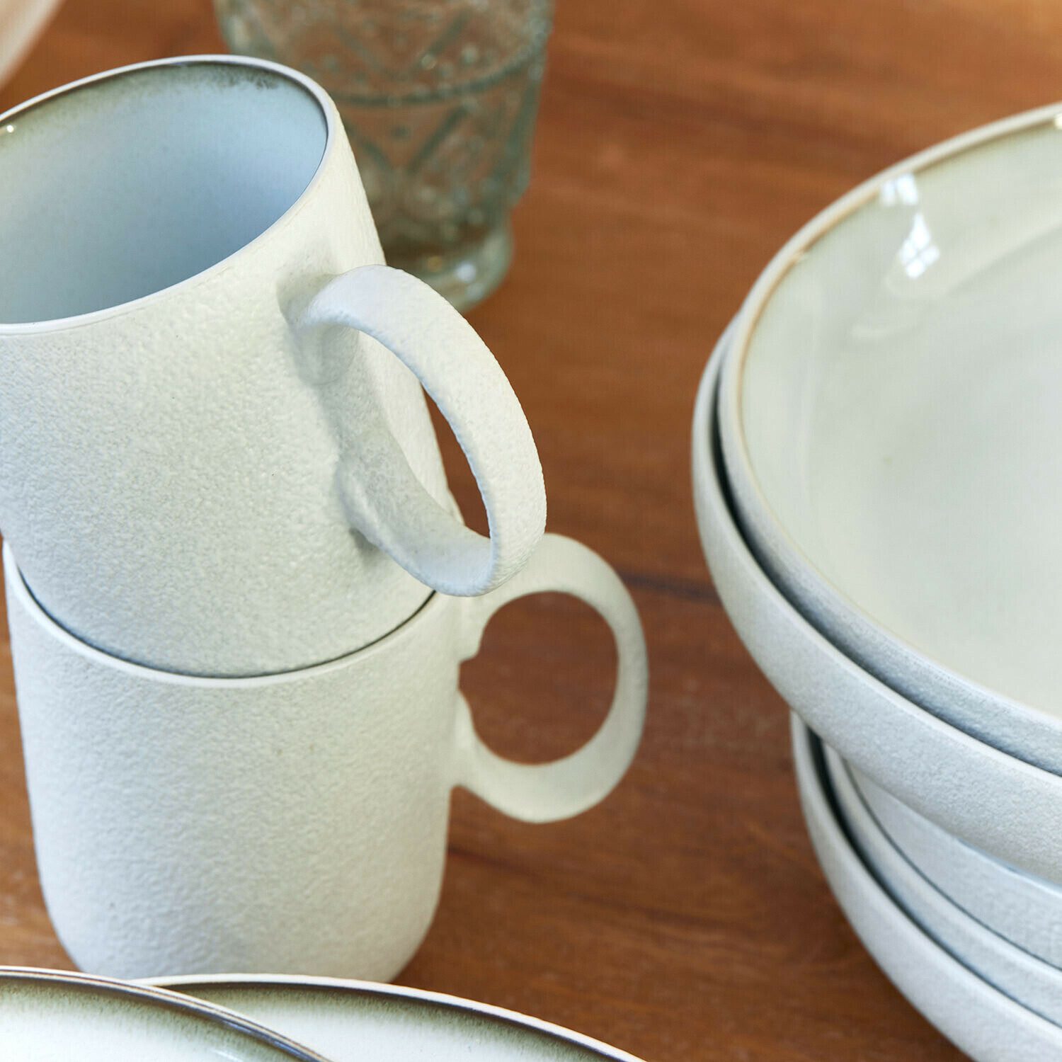 Mirabeau Geschirr-Set Tasse 6er Set Eiruna creme, Steinzeug