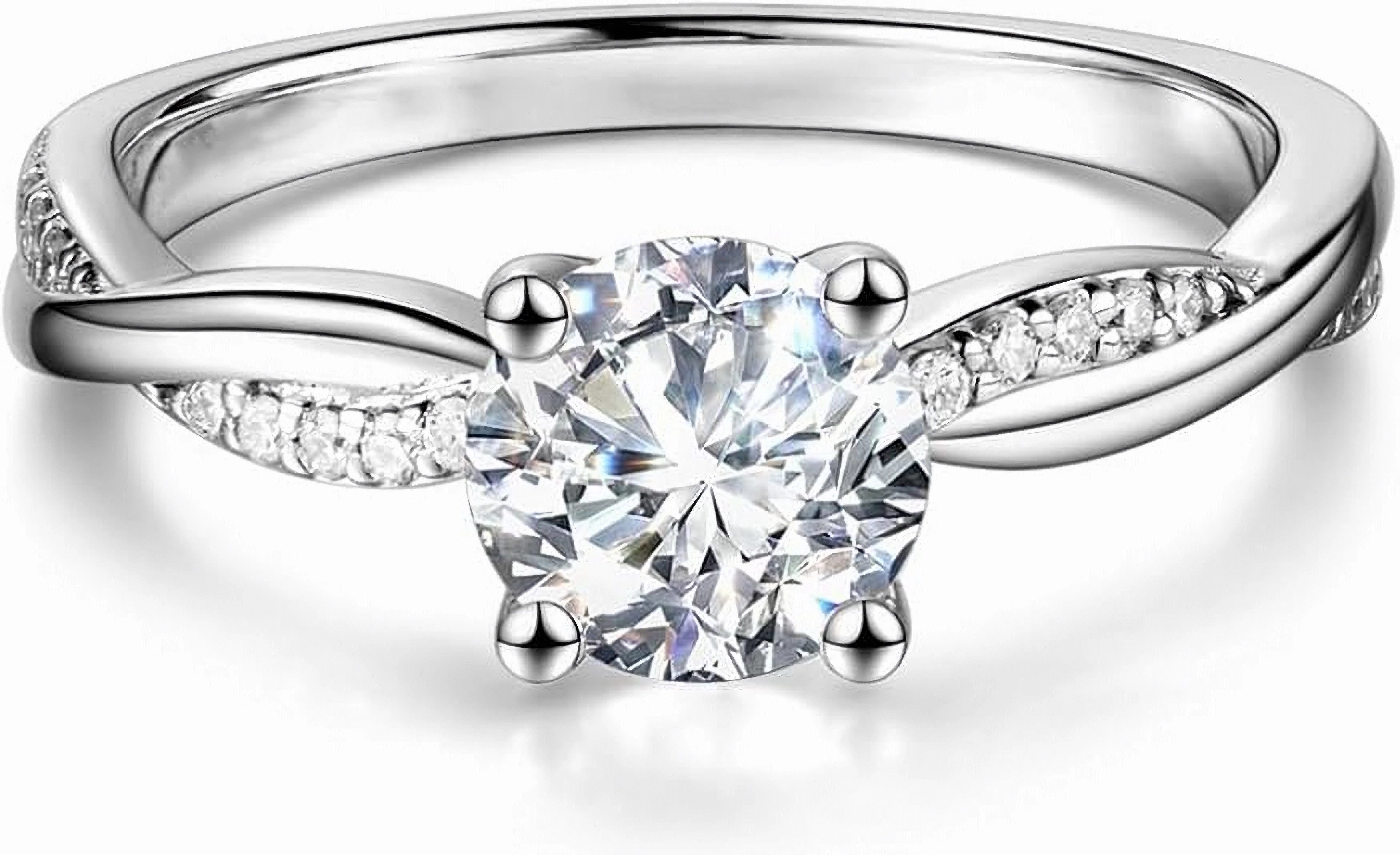 Jumpeak Trauring 0.4-1,2ct Labordiamantring, doppelter Halo-Ehering, 14k Gold, E, VS2 Klarheit, Vorschlag, Hochzeit, Jahrestag Geschenk