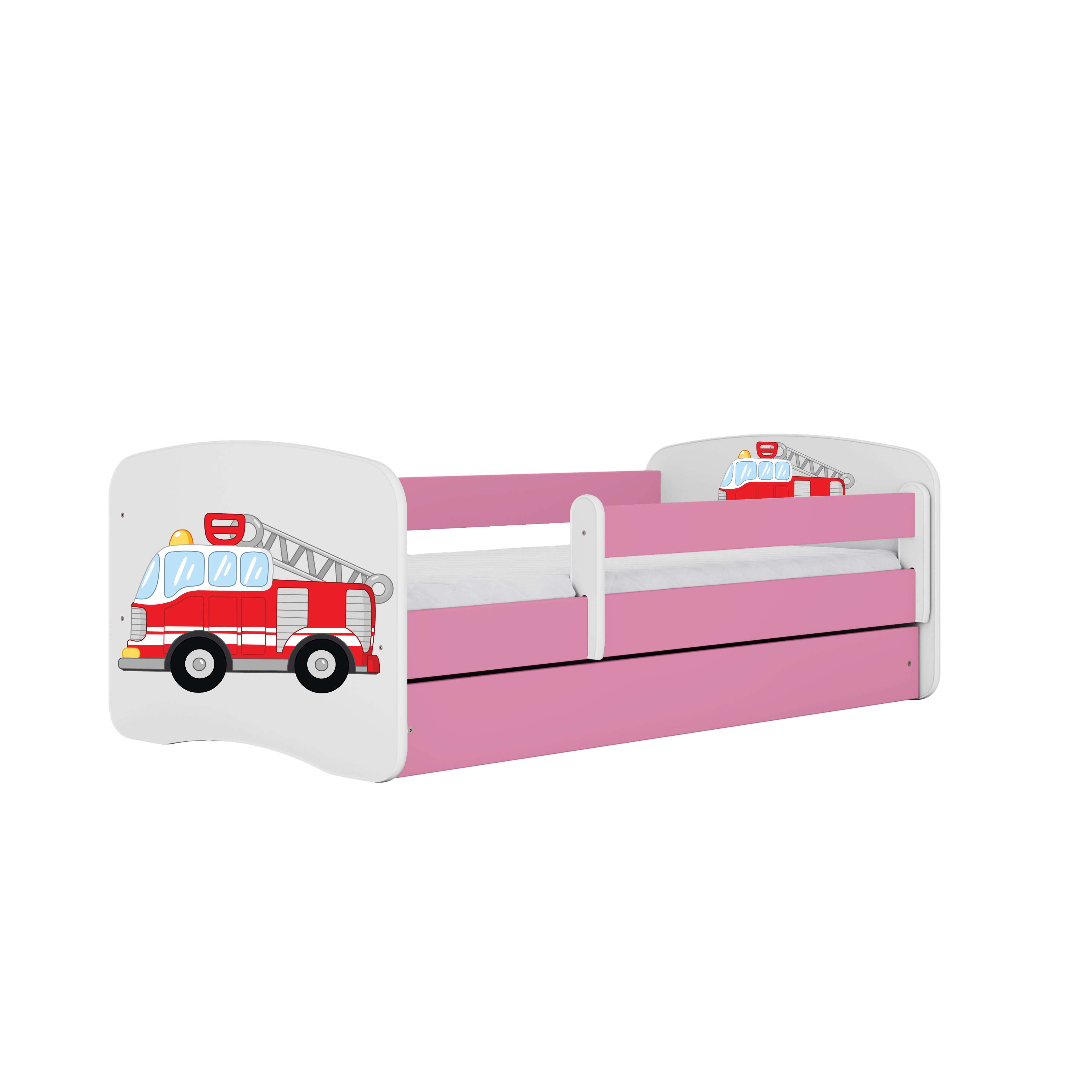 Raumhirsch Furniture Kinderbett 70x140, 80x160, 80x180 cm - Komplettset mit Schublade (Bett für Mädchen, Einzelbett für Kinder von 2-12 Jahren, Rausfallschutz und Lattenrost), verschiedene Farben & Designs