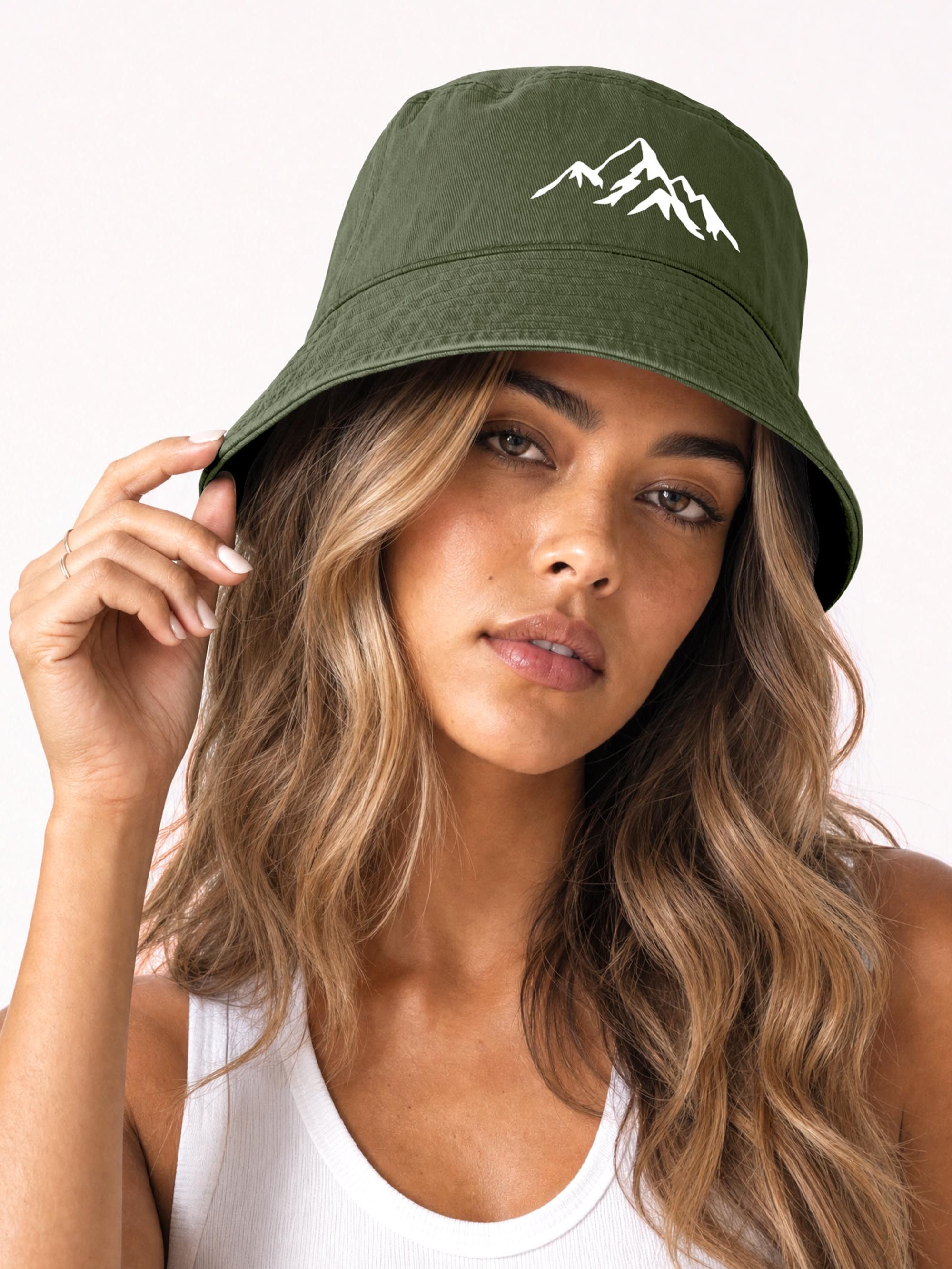 Neverless Fischerhut Anglerhut mit Print Berg Bucket Hat Baumwolle Neverless®