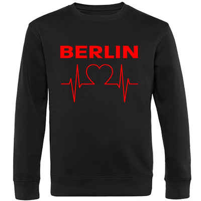 multifanshop Sweatshirt Berlin rot - Herzschlag - Pullover