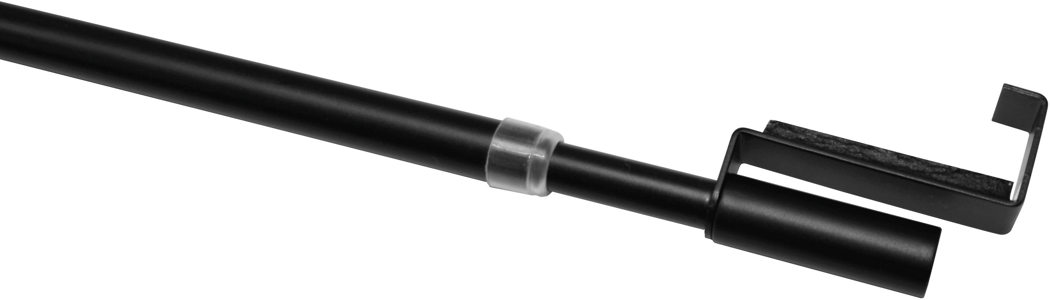 Ø GARDINIA, geklemmt, Spannvitrage mm Ø Serie ohne 9 Scheibenstange Spannvitrage, 1-läufig, ausziehbar, 7/9 mm, schwarz Metall, Bohren,