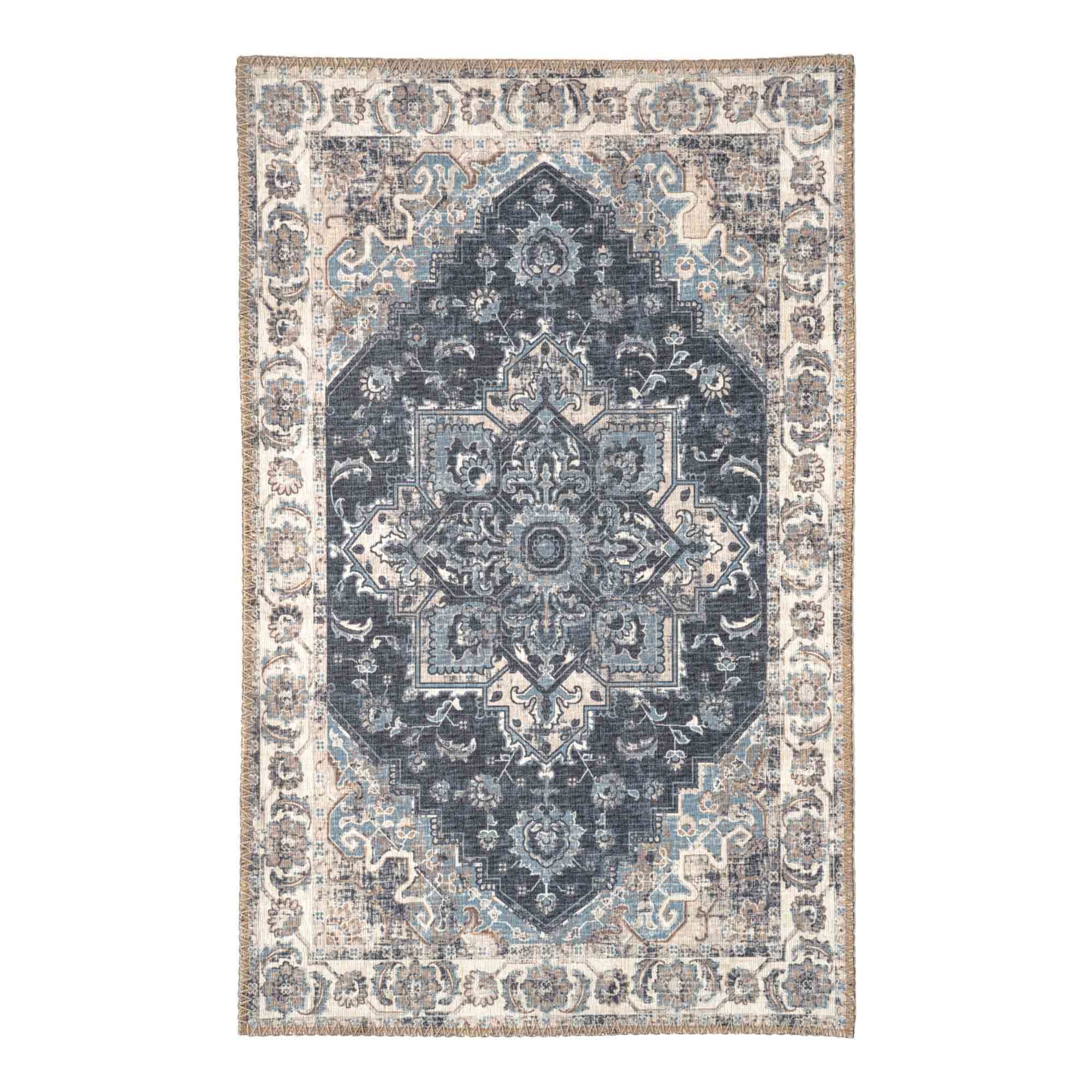 tinkaro Fußmatte Havana Chenille Polyester Blau, rechteckig, Höhe: 1 mm
