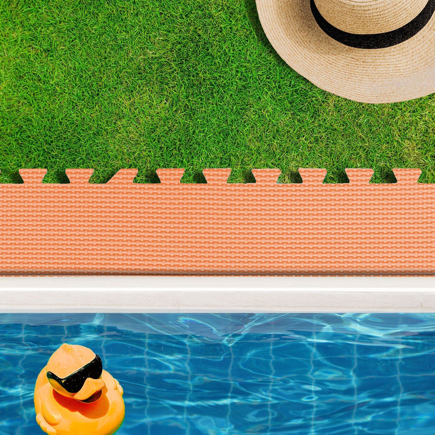 Große 50x50cm, eyepower Poolmatten Outdoor 8 Bodenmatte Pool Poolunterlage - 1,9m² - Bodenschutzmatte