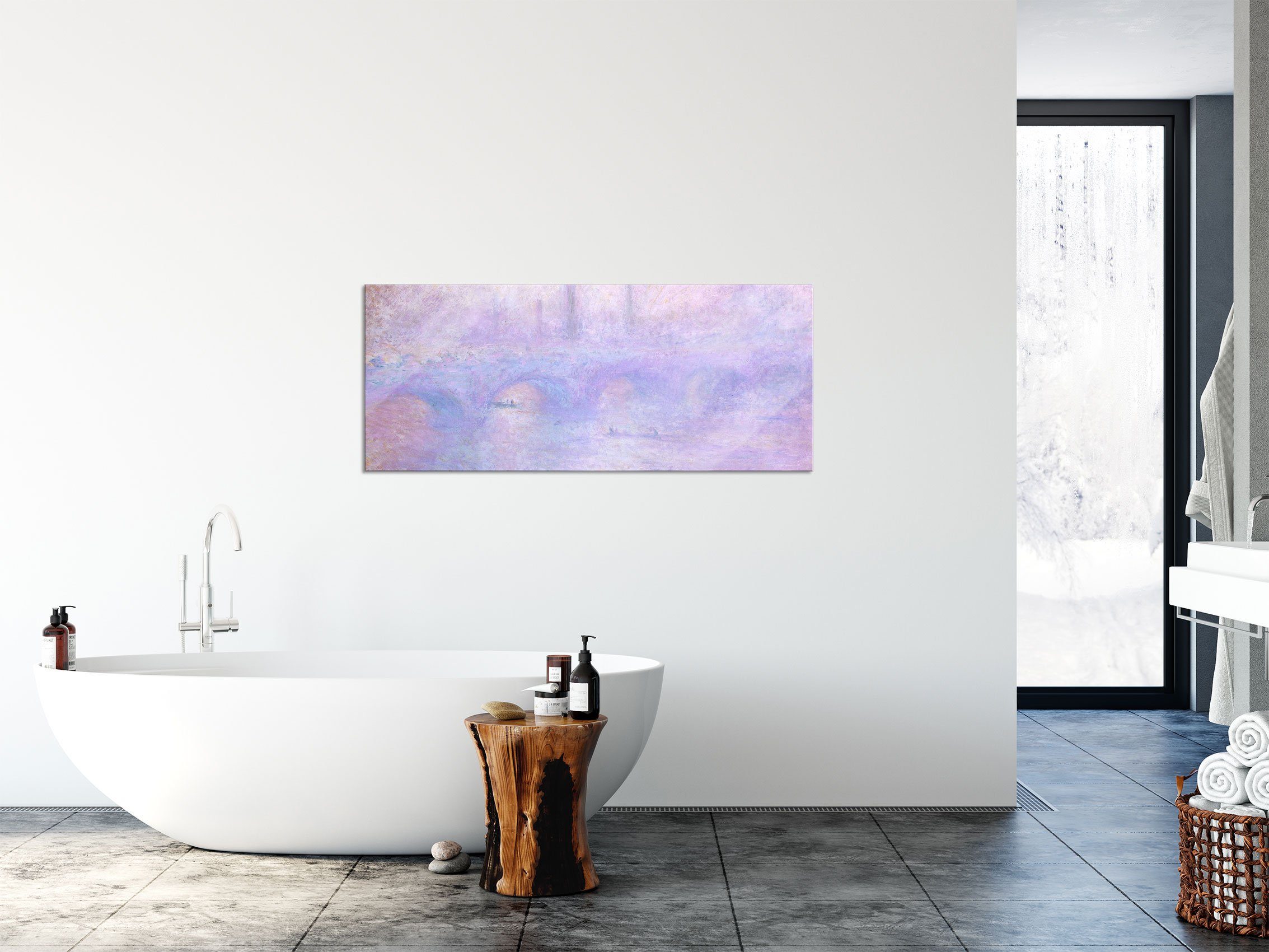 (1 St), Monet Pixxprint Weidenbäume, inkl. Abstandshalter Aufhängungen - Weidenbäume Glasbild Claude - Claude aus und Glasbild Die Die Echtglas, Monet