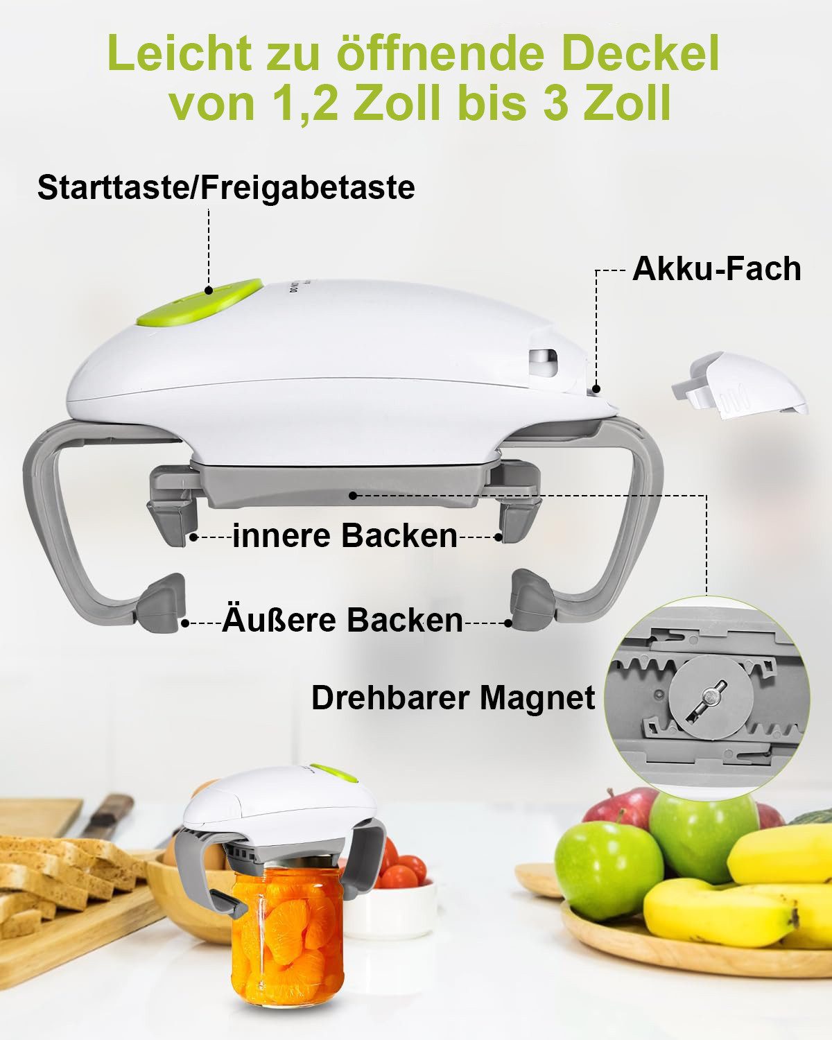 SinLaw Elektrischer Dosenöffner Elektrischer Dosenöffner, tragbarer Dosenöffner für den Hausgebrauch, Energiesparender Dosenöffner