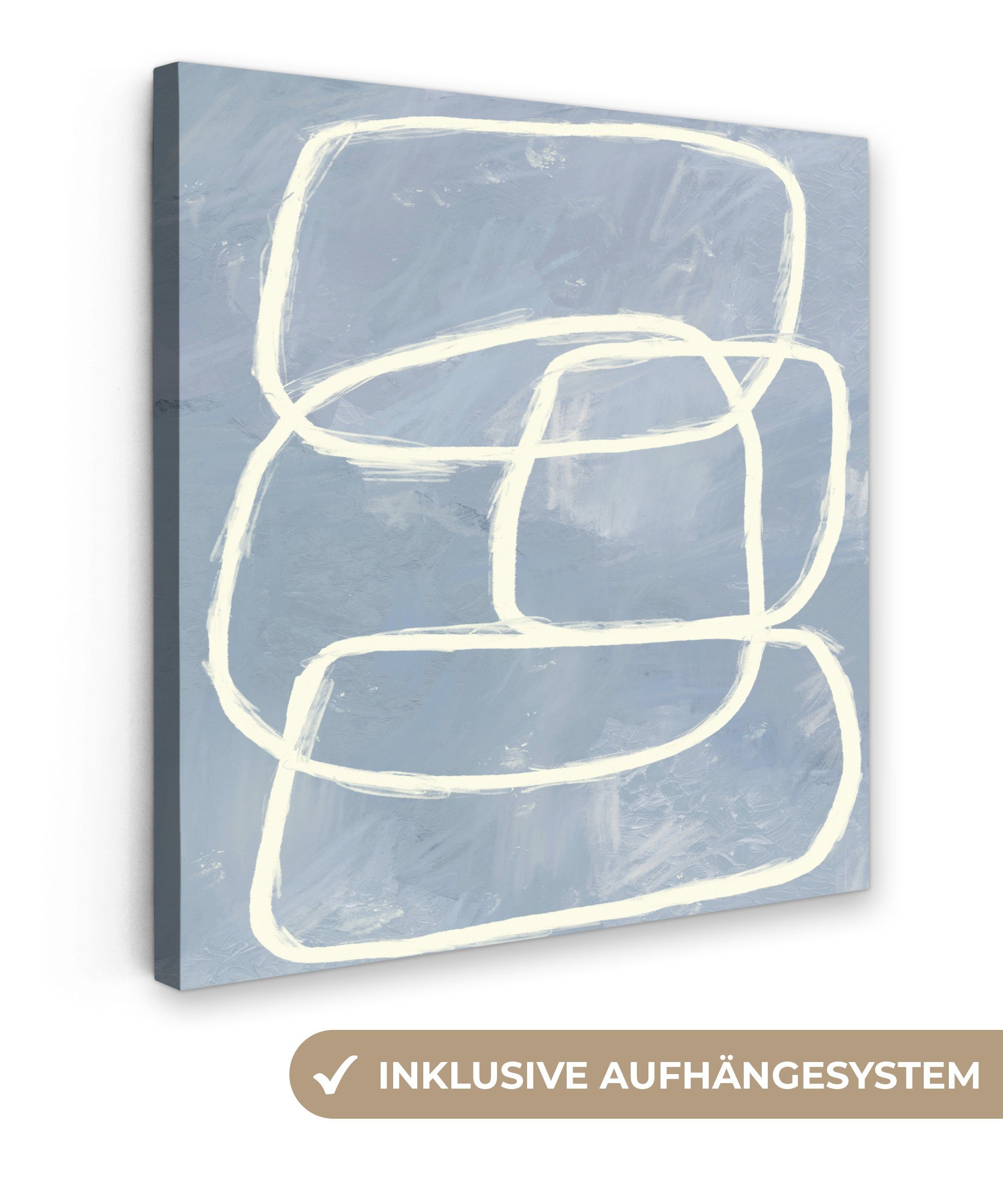 OneMillionCanvasses® Leinwandbild Abstrakt - Blau - Kunst, (1 St), Leinwand Bilder für Wohnzimmer Schlafzimmer, 20x20 cm