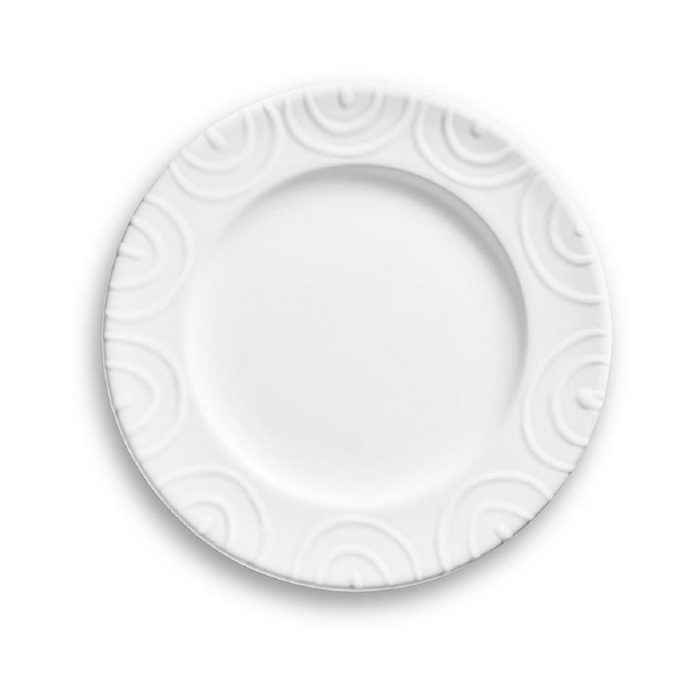 Gmundner Keramik Frühstücksteller Weißgeflammt d: 18 cm / h: 1 8 cm