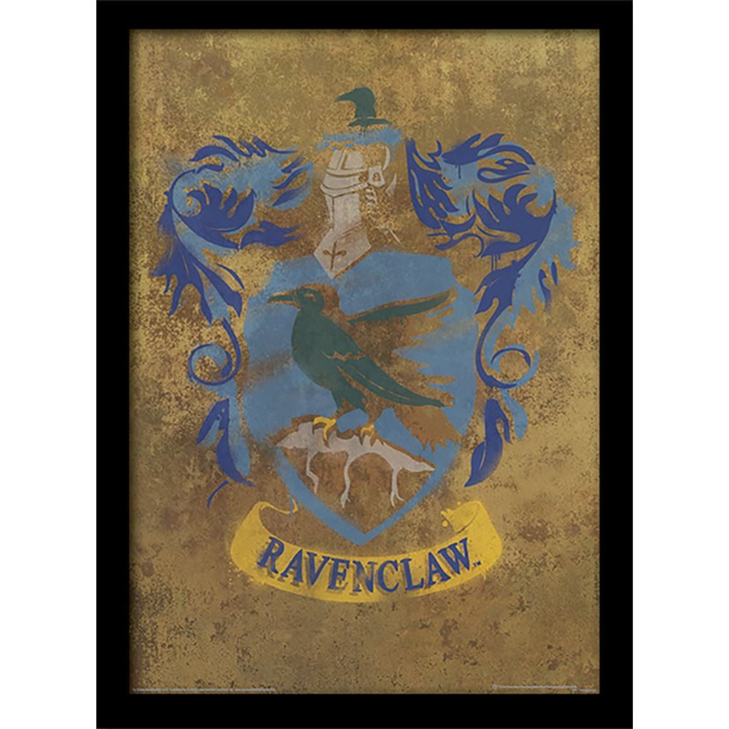 Harry Potter Bild mit Rahmen Ravenclaw Crest, Gerahmtes Bild Kunstdruck Hogwarts Wappen