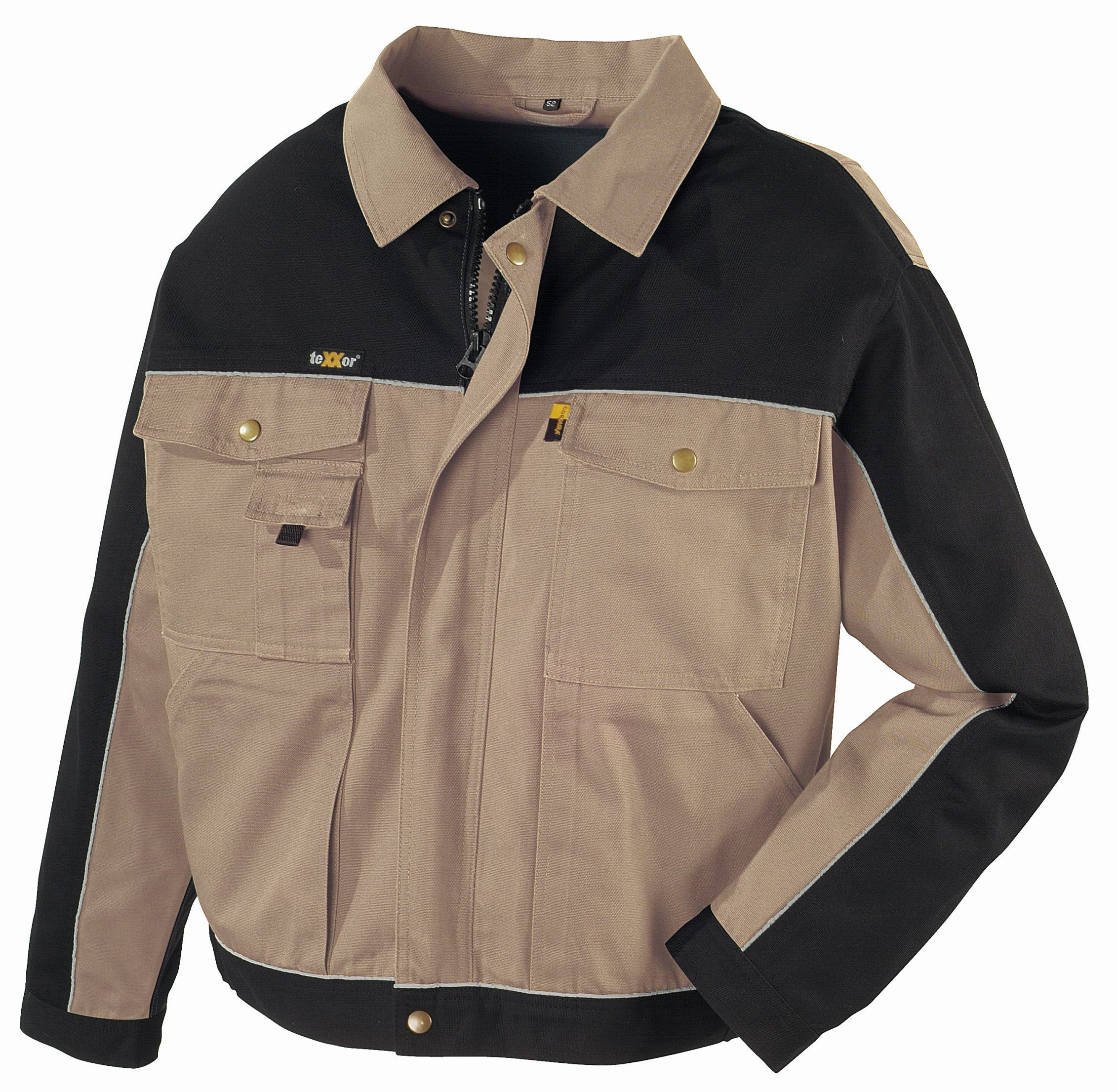 TRIZERATOP Arbeitsjacke Canvas (320 g/m) Bundjacke khaki/schwarz Gr. XS
